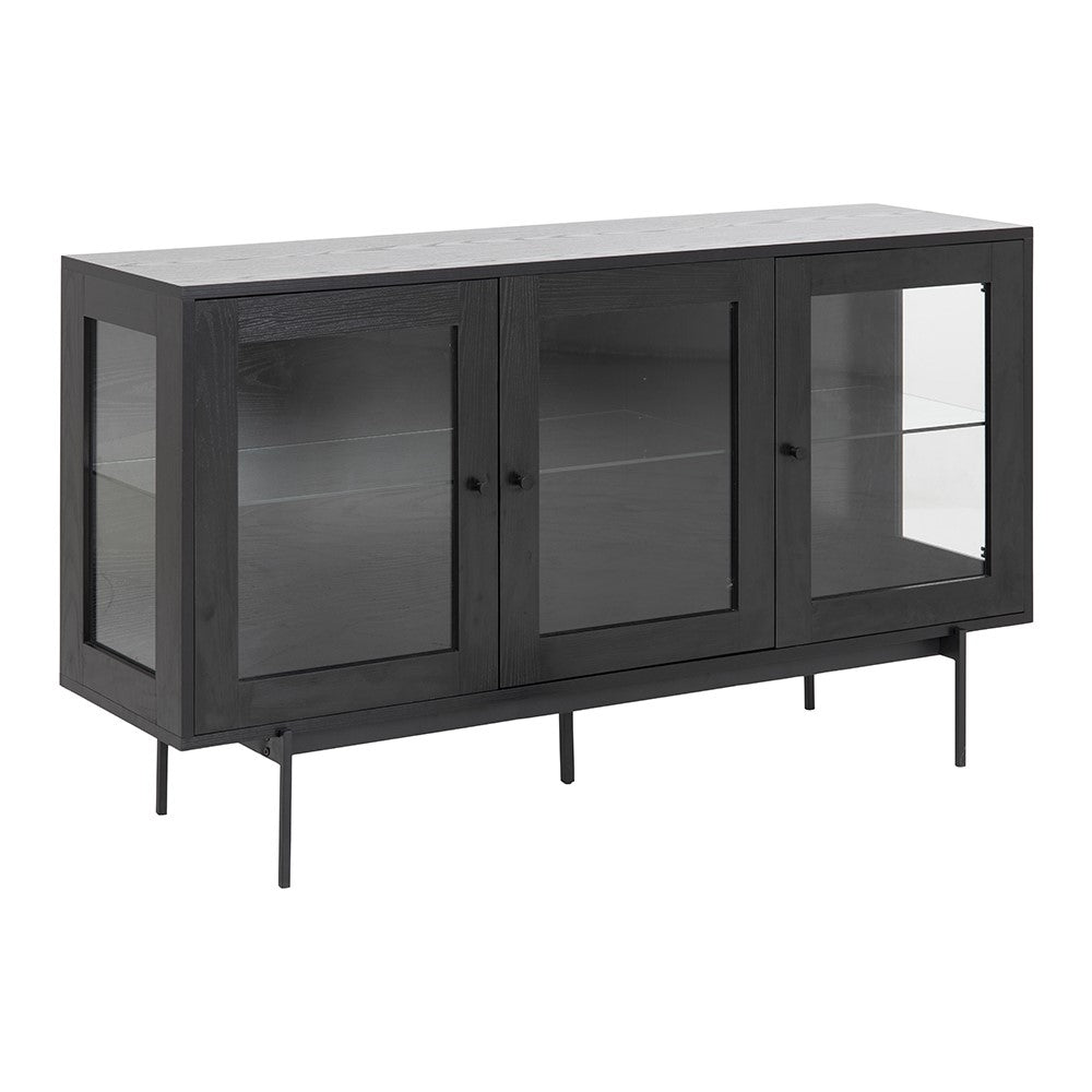 KREMAN 140cm Modern Sideboard Buffet Cabinet with Storage - Black for Dining Room, Living Room & Entryway Organization