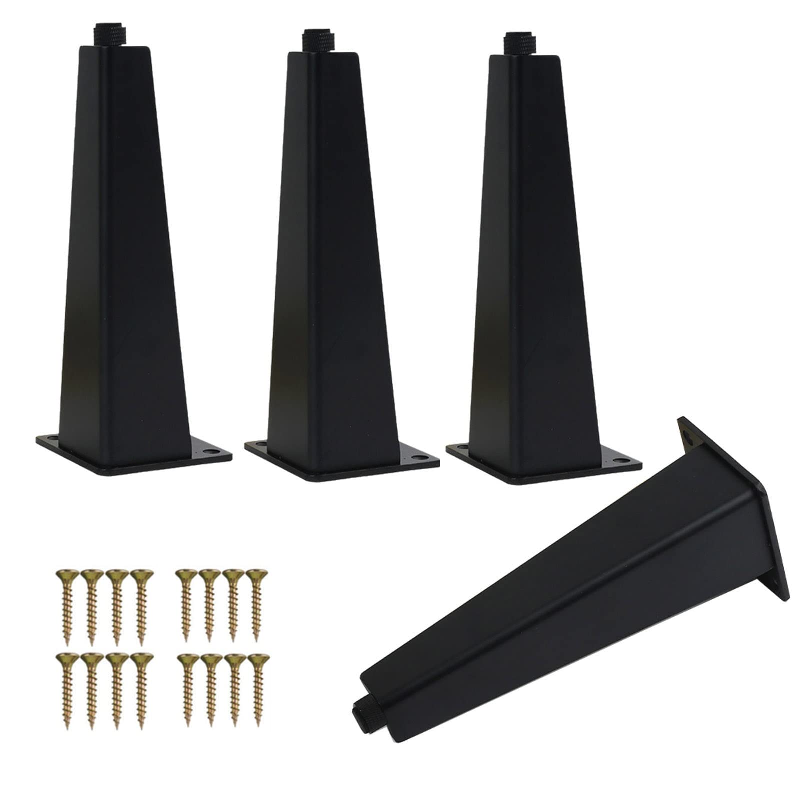 4 Pack Black Aluminum Alloy Triangle Furniture Legs - 10 Inch Heavy Duty Cabinet Feet for Kitchen, Bathroom, TV Stand & Coffee Table - Durable Support for Home & Office Furniture - Perfect for Modern Furniture Upgrade & DIY Projects - Ideal for Kitchen Island, Bookshelves & Bedside Tables - Great for Home Renovation & Stylish Interior Design (Use for Furniture Repair, DIY Makeovers & Space-Saving Solutions)