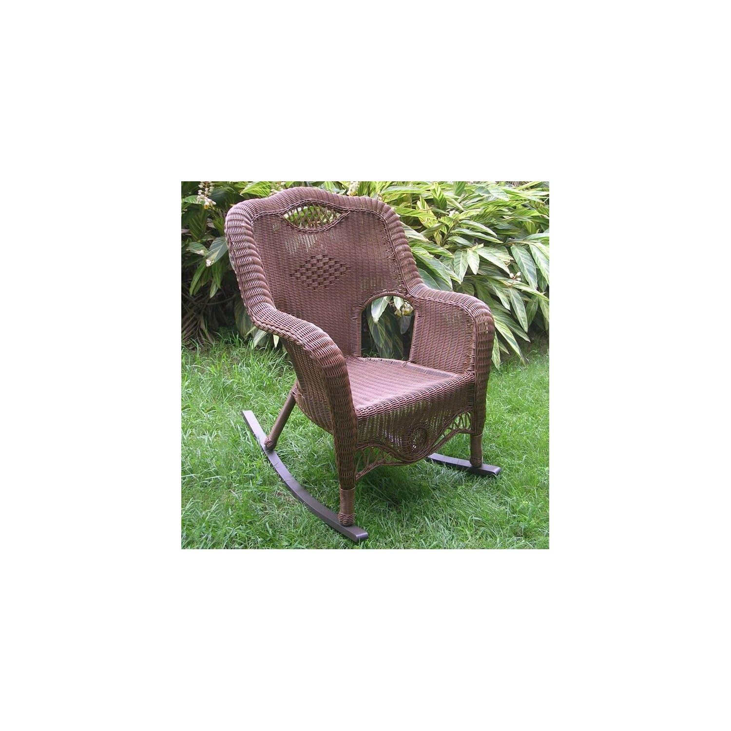 Resin Wicker Rocking Chair for Indoor & Outdoor Use - Durable & Weather-Resistant Patio Furniture - Perfect for Porch, Garden, or Living Room Relaxation