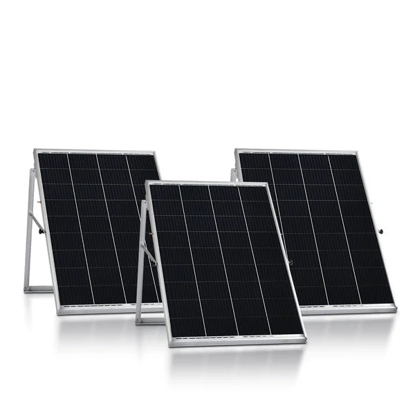Natures Generator 3 x 100W Monocrystalline Solar Panels - Portable Solar Power Kit for Camping, RV, Off-Grid & Emergency Backup Power
