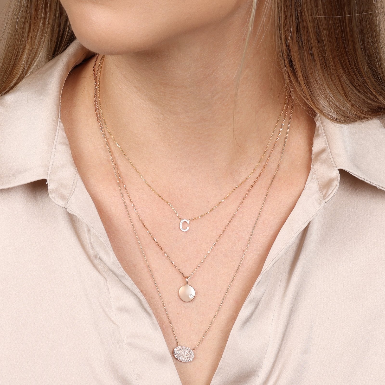 14k Rose Gold Diamond Heart Disc Pendant Necklace for Women - Elegant Valentine's Day Gift, Anniversary Jewelry, Bridal Party Accessories