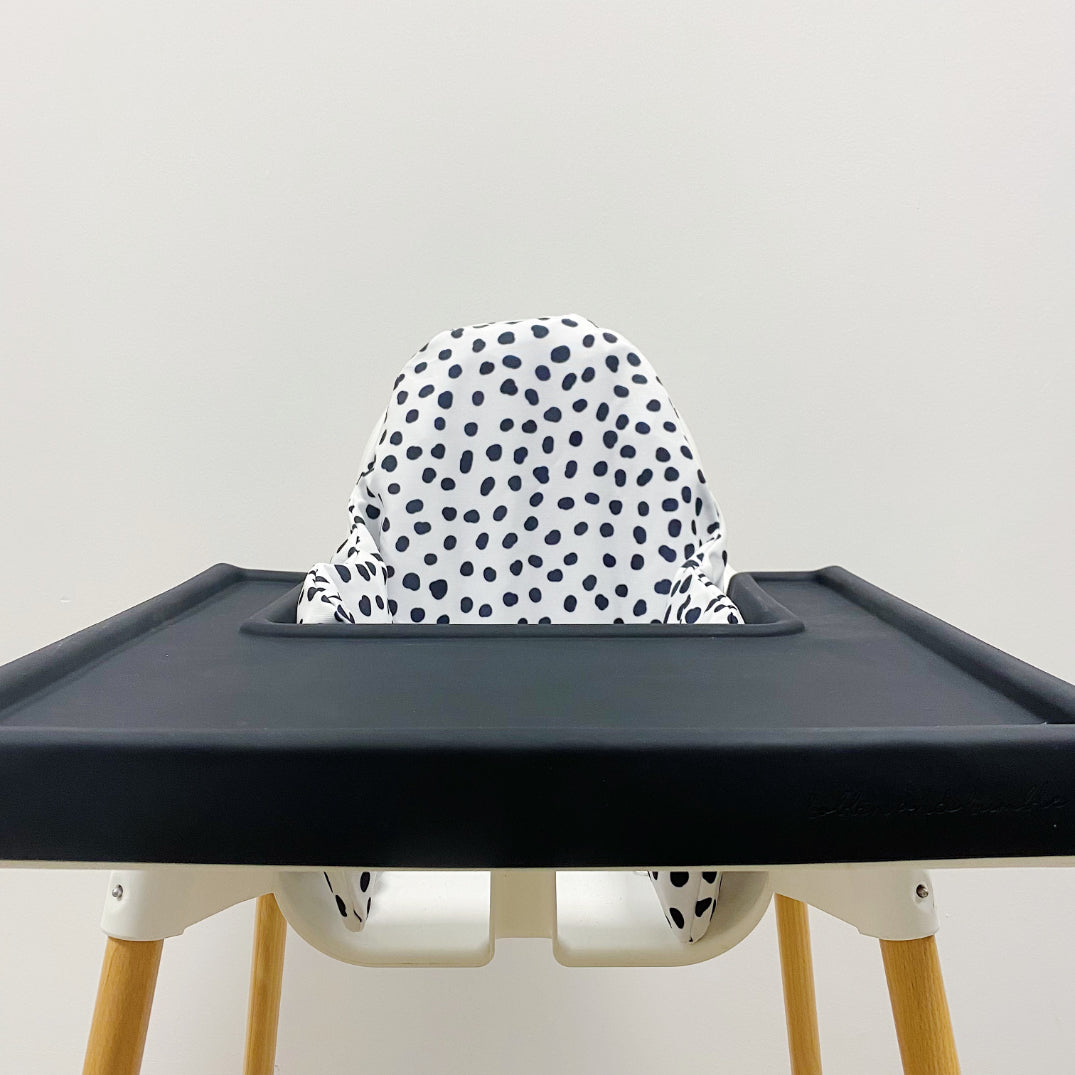 IKEA Highchair Cushion Cover - Waterproof Washable Dalmatian Spotty Print Baby Dining Chair Seat Protector | Perfect for Mealtime, Nursery & Daycare Use