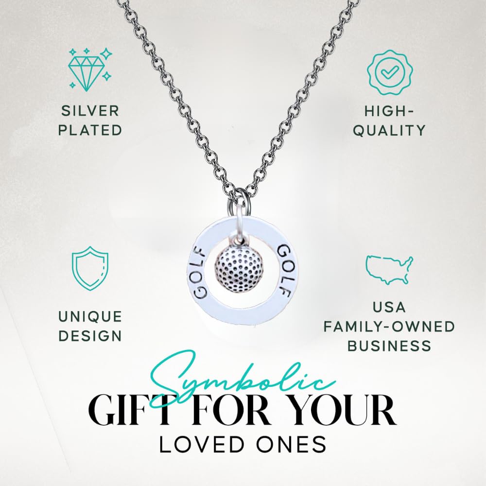 Infinity Collection Sterling Silver Golf Charm Necklace - Elegant Golf Jewelry Gift for Women & Men - Perfect for Golfers, Coaches & Enthusiasts - Ideal for Birthdays, Anniversaries & Tournaments