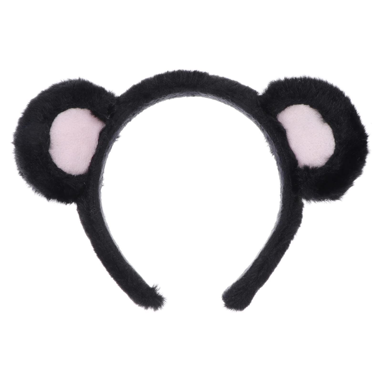 Kichvoe Bear Ear Headband - Black Plush Animal Ears for Women, Photo Prop, Skincare & Spa, Aesthetic Makeup Accessory | Perfect for Masquerade, Themed Parties & Self-Care Routines