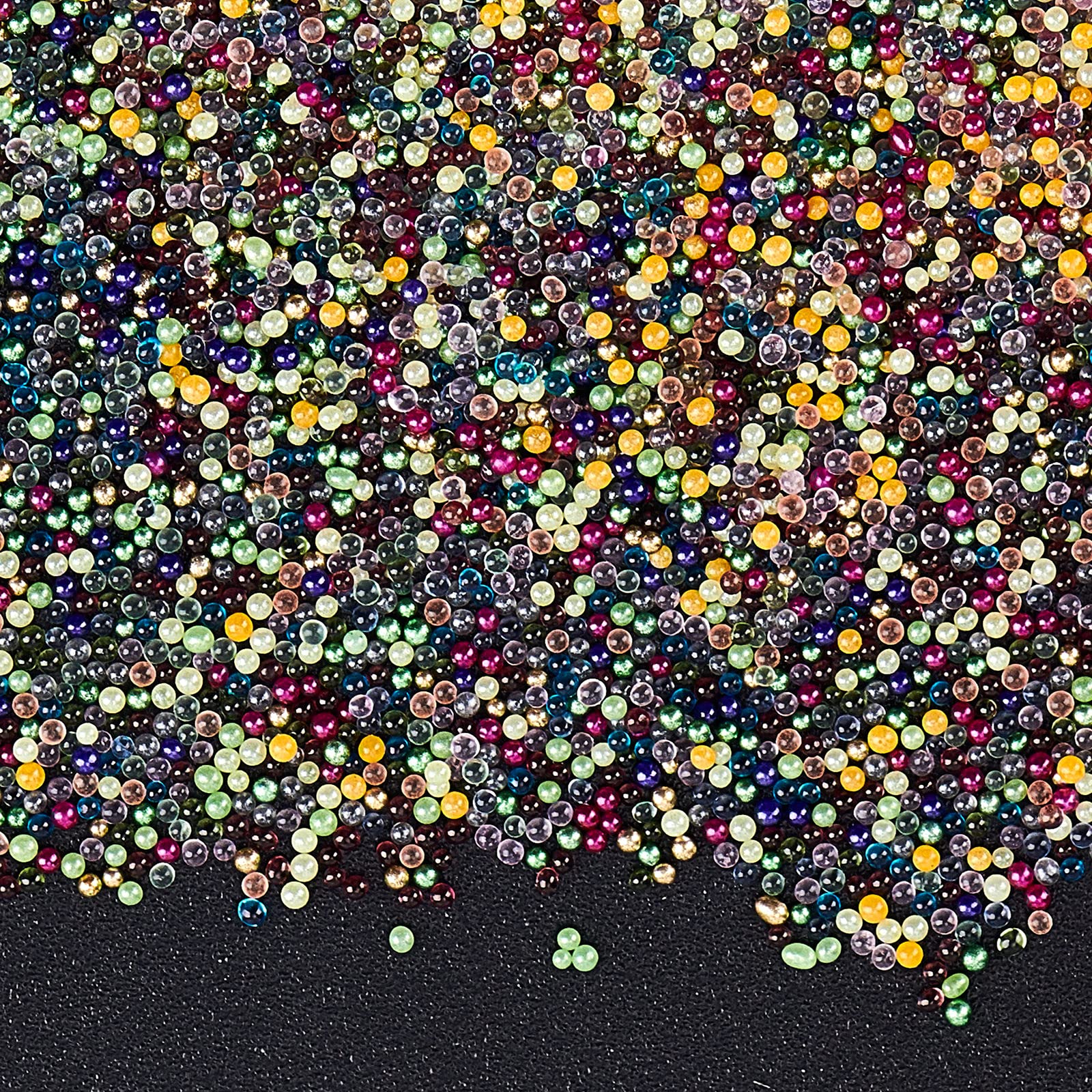 OLYCRAFT 300g 0.6~0.8mm Colorful Glass Bubble Beads No Hole Micro Beads for UV Resin Crafts, Nail Art, Jewelry Making - Iridescent Water Droplet Effect - 15 Vibrant Colors - DIY Home Decor & Gift Projects