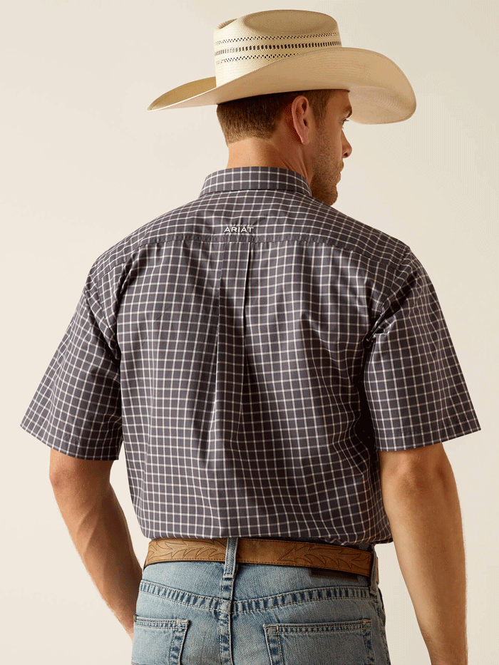 Ariat Men's Pro Series Dakota Classic Fit Short Sleeve Shirt - Blue Indigo - Western Work Shirt for Ranch, Rodeo & Casual Wear