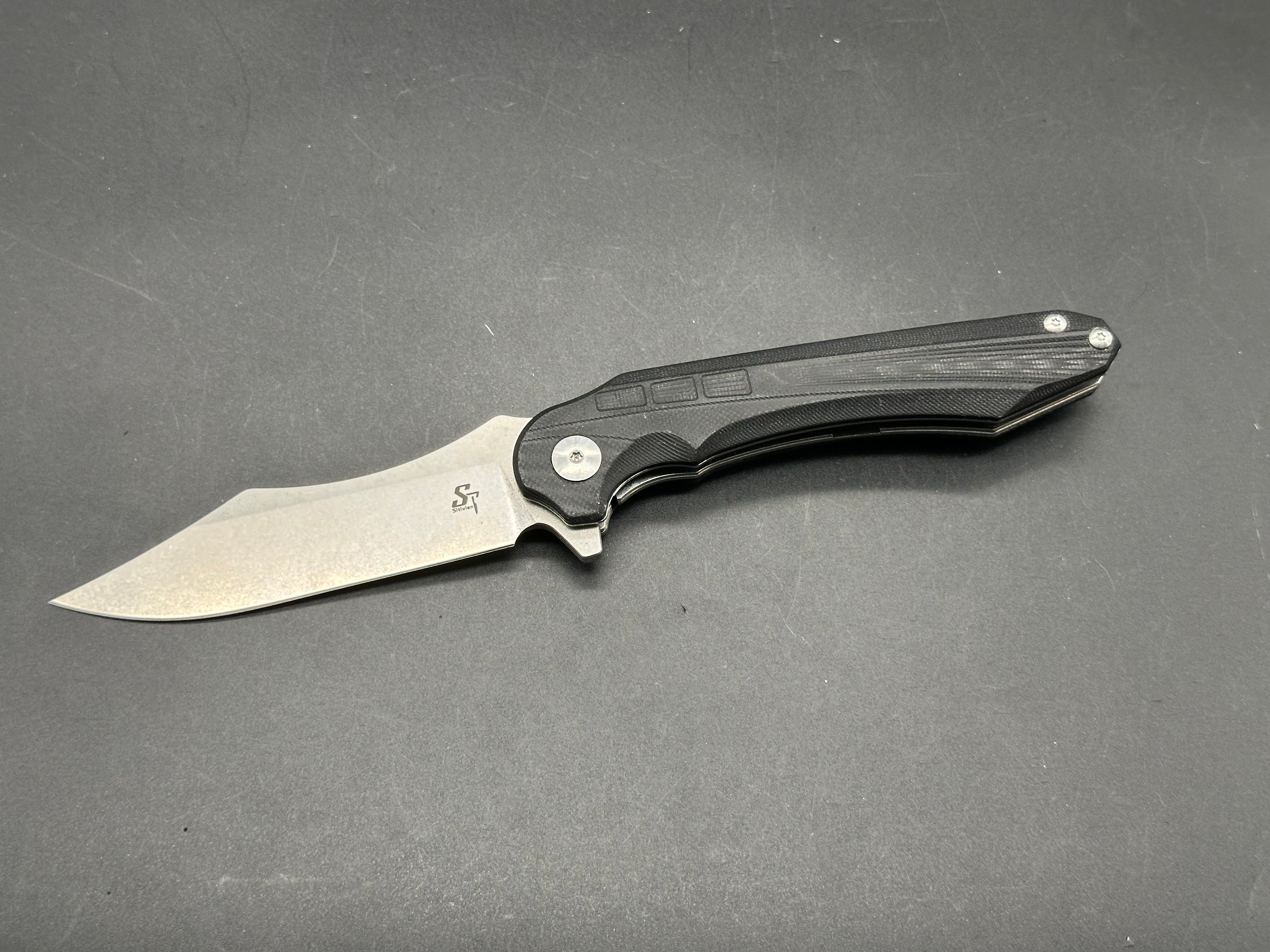 Sitivien ST105 Folding Pocket Knife - D2 Steel Blade, Black G10 Handle, Liner Lock Mechanism | EDC, Outdoor Camping, Hiking Survival Tool