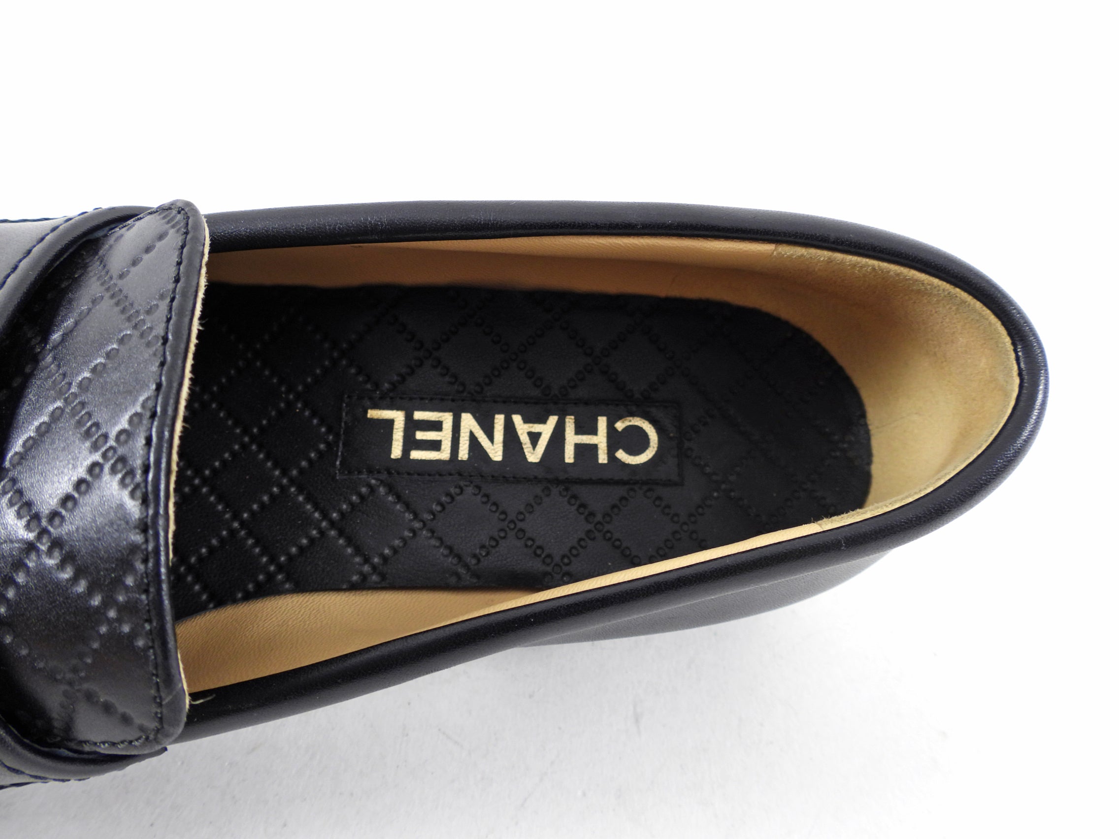 Chanel Black Leather Quilted CC Loafers Size 40 - Luxury Women's Slip-On Shoes for Office, Party & Everyday Wear