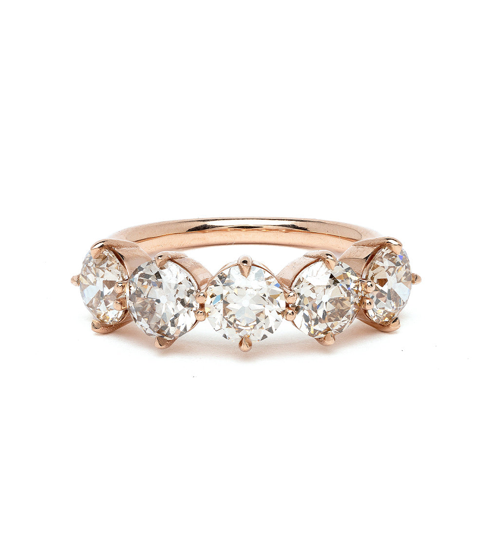 Claudette 5 Stone Diamond Ring for Women - Elegant Wedding, Engagement & Anniversary Jewelry Gift - Perfect for Bridal, Party & Special Occasions
