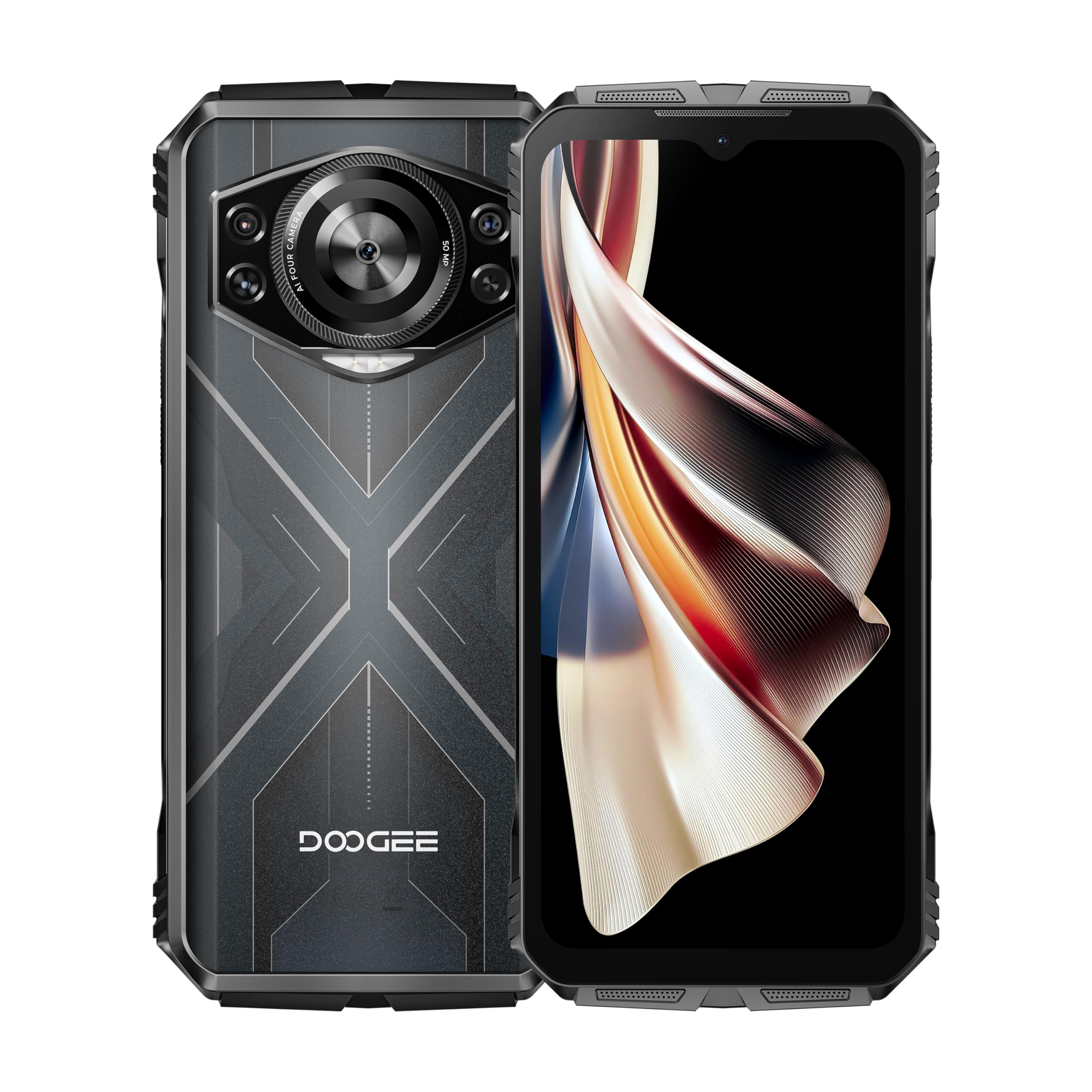 DOOGEE S Cyber Rugged Smartphone - Android 14, 10800mAh Battery, 50MP AI Camera, 20GB RAM + 256GB ROM, 6.58