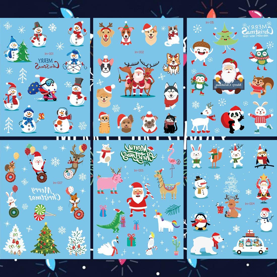 Ooopsiun Christmas Temporary Tattoos for Kids - 80 Pcs Santa, Snowman & Reindeer Holiday Tattoos | Fun Christmas Party Favors, Stocking Stuffers & Holiday Decorations for Children | Perfect for Classroom Activities, Birthday Parties & Festive Celebrations