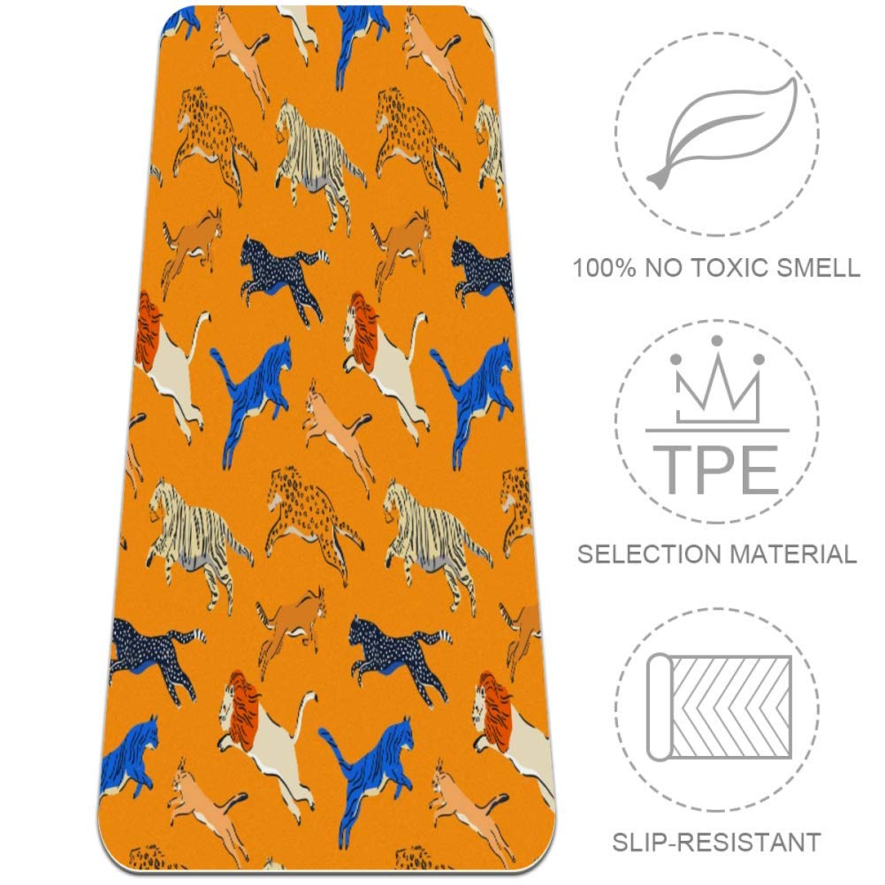 LORVIES Eco-Friendly Non-Slip Yoga Mat with Hand-Drawn Fox Design - 72
