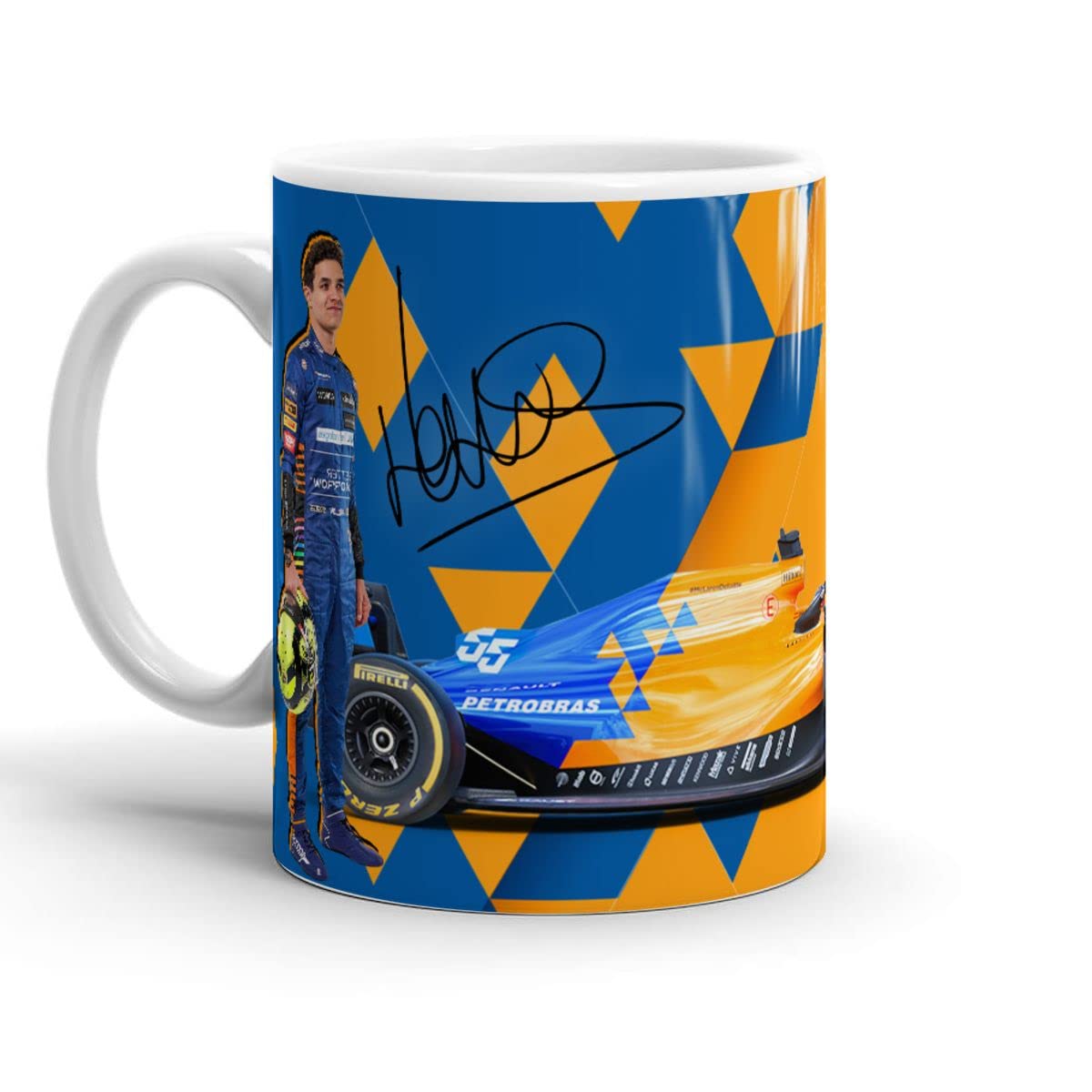 PRINTSTONER 11oz Ceramic Coffee Mug - F1 Racing Themed Birthday Gift for Lando Norris & McLaren Fans - Perfect for Tea, Travel, Office Use - Great Present for Family, Friends, Co-workers (Father's Day, Christmas) - White