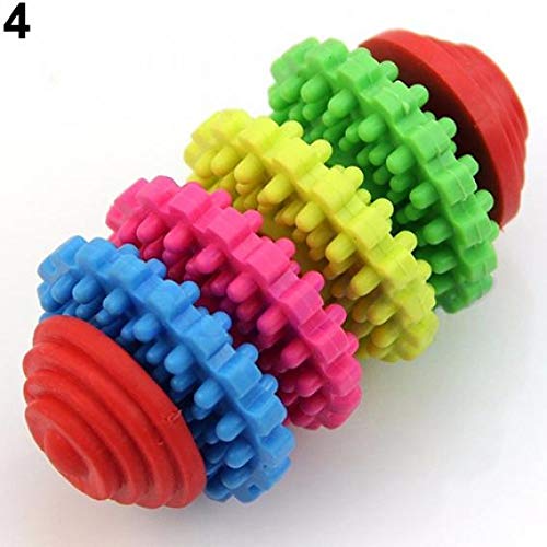Durable Rubber Chew Toy Roller for Dogs & Puppies - Colorful Dental Teething Toy for Healthy Teeth & Gums - Perfect for Aggressive Chewers, Puppy Teething Relief & Interactive Playtime