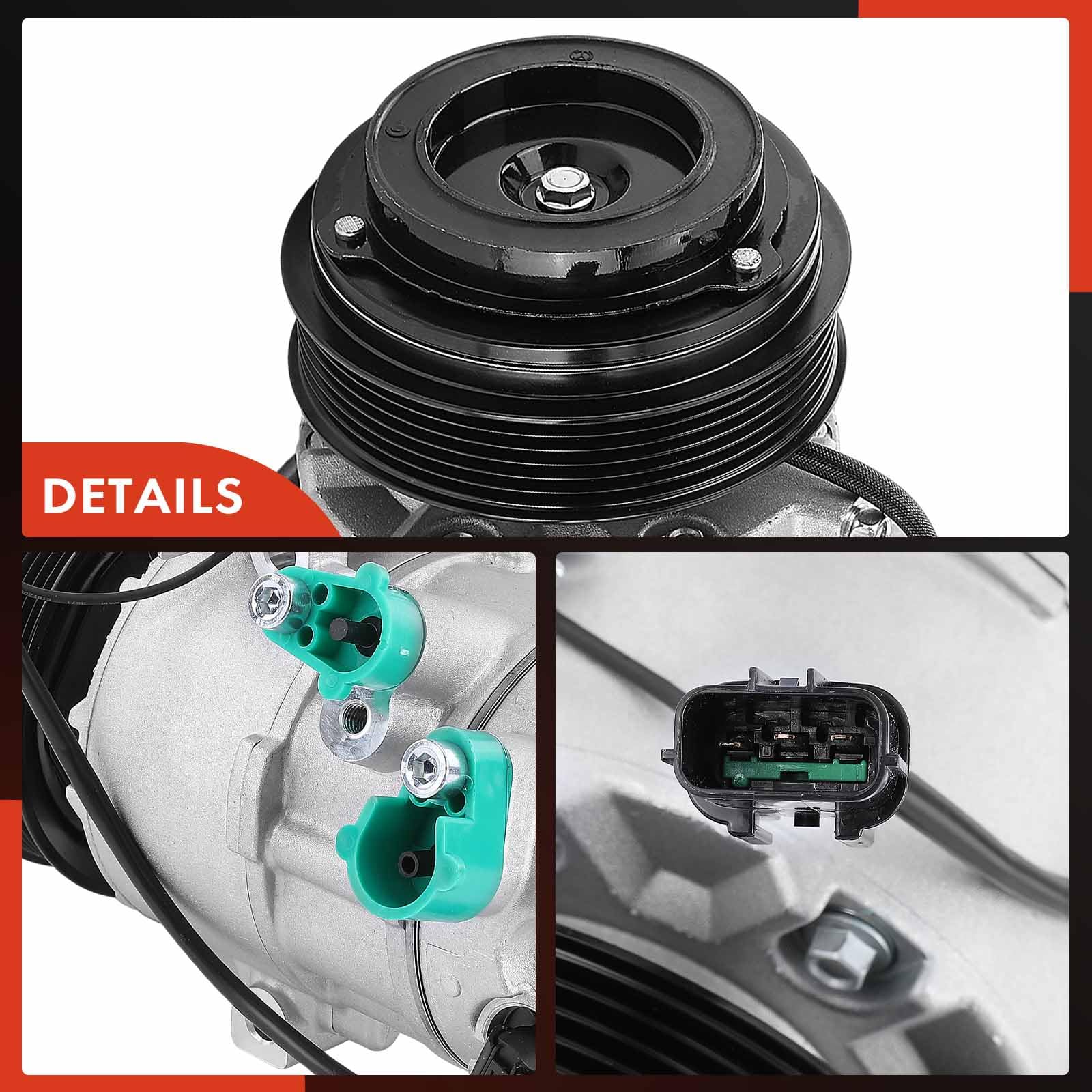 Premium AC Compressor with Clutch for 2014-2015 Hyundai Tucson 2.0L - 3-Bolt Mounting | Direct Replacement Part for Smooth Cooling Performance | Perfect for Summer Road Trips & Daily Commutes