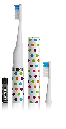 Violife Slim Sonic Electric Toothbrush Set - 3 Pieces (Toothbrush, Replacement Brush Head, AAA Battery Included) | Gentle Teeth Cleaning for Adults & Kids | Perfect for Travel & Daily Oral Care