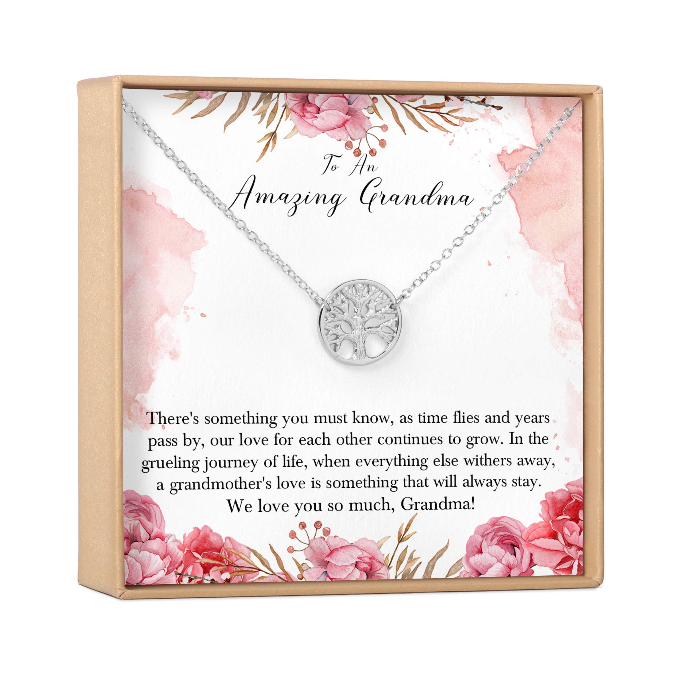 Heartfelt Grandma Necklace Gift Set - Elegant Jewelry & Greeting Card for Birthday, Christmas, Mother's Day & Special Occasions | Perfect for Grandmothers, Moms & Loved Ones