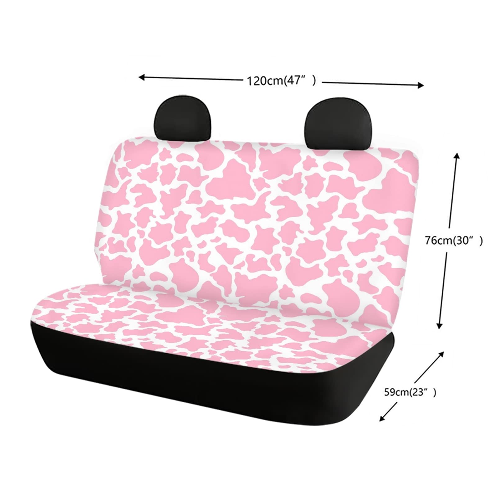Pink Cow Print Car Seat Covers for Women - Universal Stretch Back Seat Protector for SUV Sedan - Soft Split Bench Seat Cover - Perfect for Road Trips & Daily Commutes