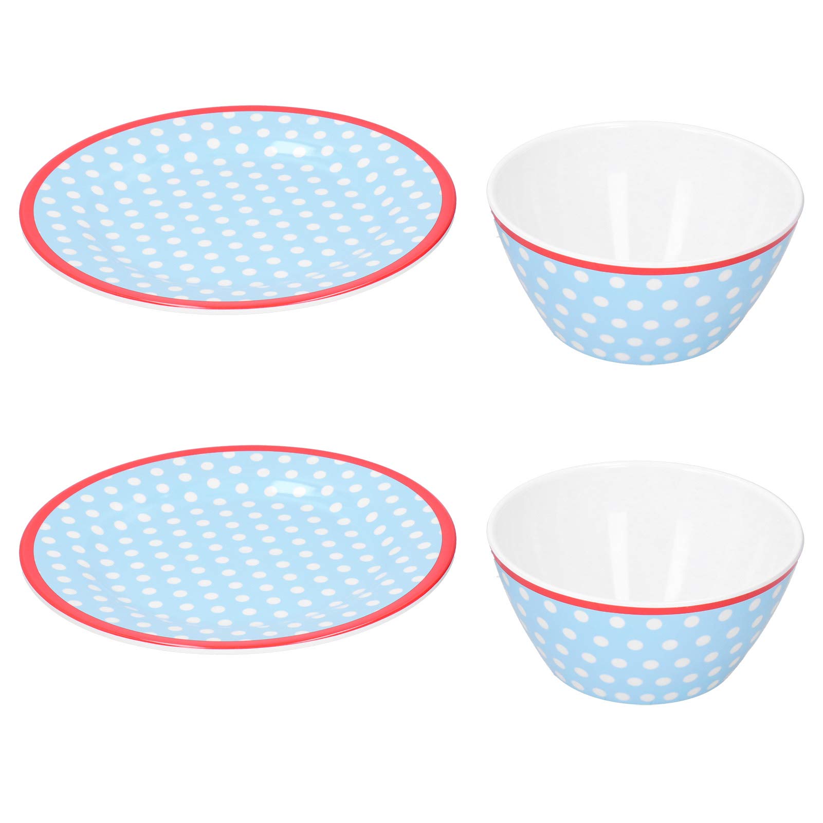 Light Blue Dotted Bowl Dish Set - 12-Piece Tableware for Fruits, Snacks, Salads & Cakes | Durable Porcelain Serving Bowls for Home, Restaurant & Hotel Use | Perfect for Dining, Entertaining & Food Presentation