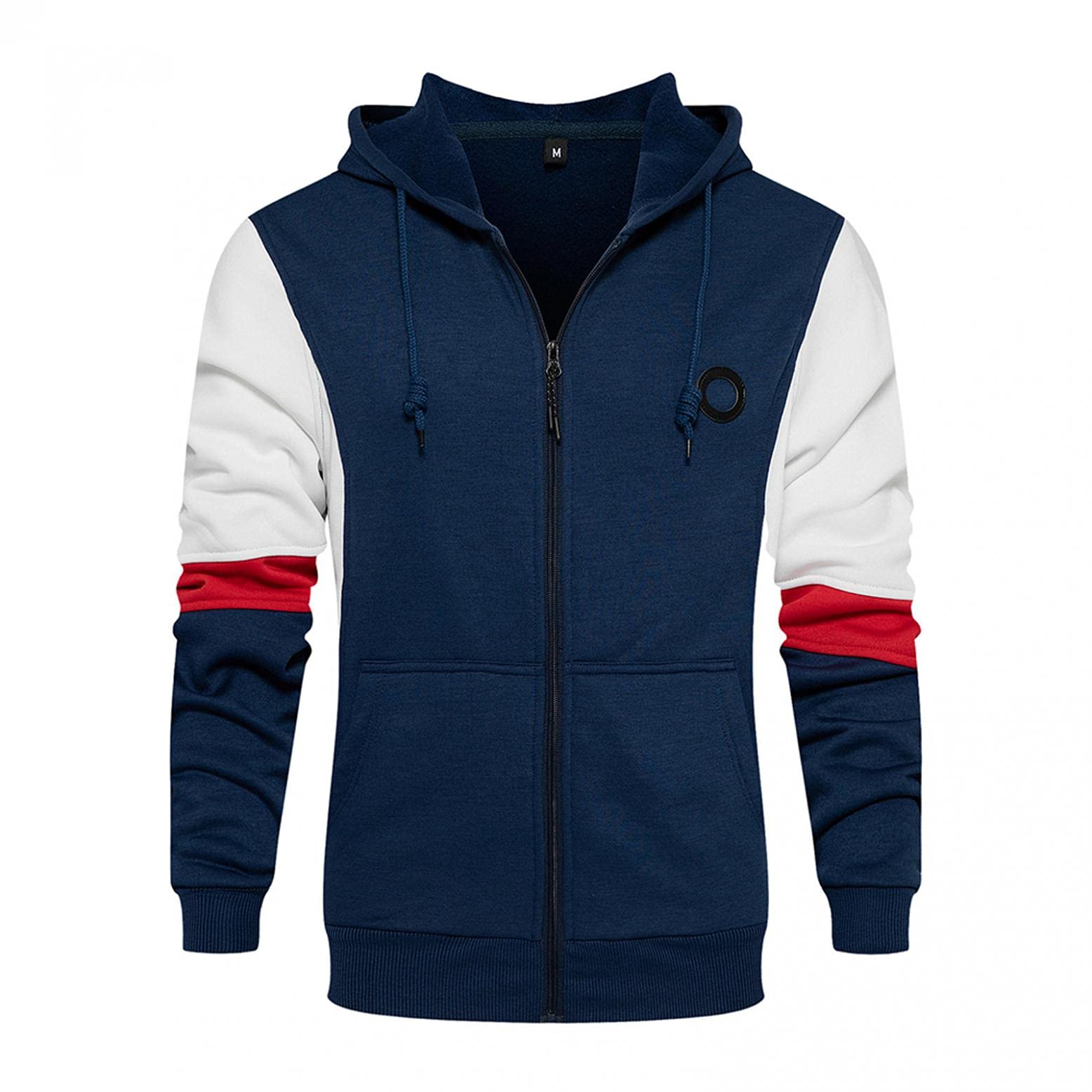 Men's Zip Up Hoodie - Plain Athletic Sweatshirt with Drawstring, Long Sleeve Gym Hooded Jacket for Workout & Casual Wear | Perfect for Running, Gym Training & Outdoor Activities