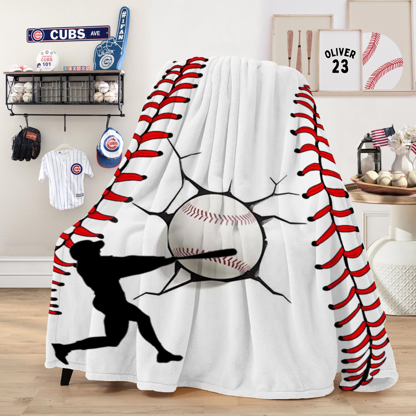 Baseball Throw Blanket 60