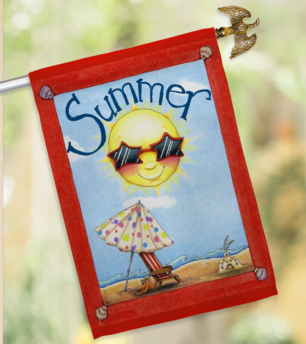 Summer Fun Vertical House Flag Set 28x40in w/Flagpole - Outdoor Decor