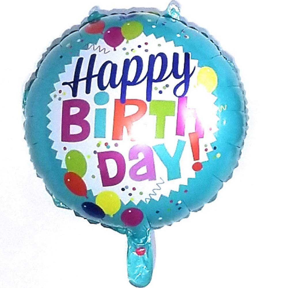 18 Inch Happy Birthday Foil Mylar Helium Balloons - 6 Piece Set for Birthday Party Decorations | Aluminum Balloons for Baby Shower, Graduation, Anniversary & Special Events