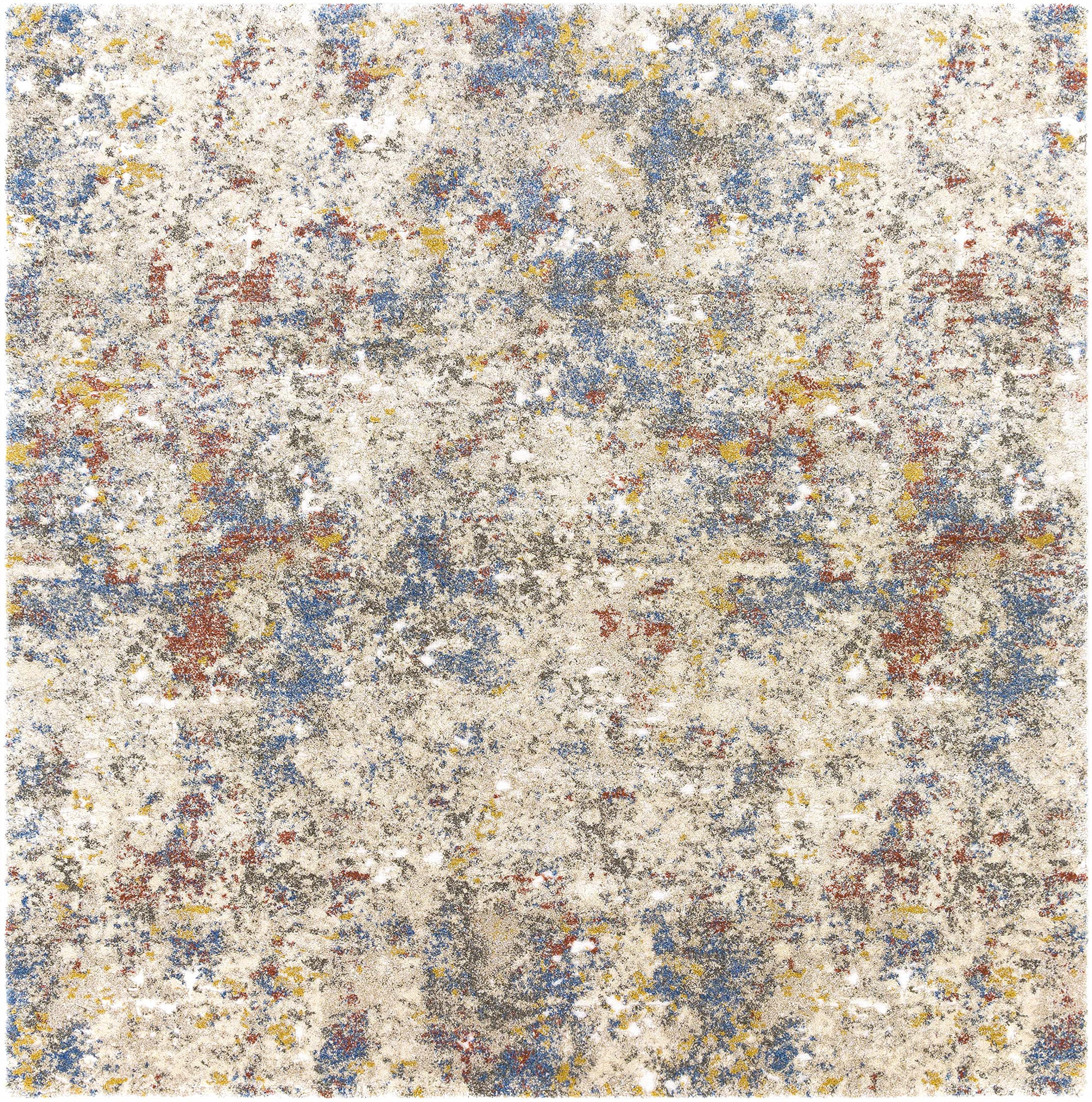 Hauteloom Laurencekirk Modern High Pile Area Rug - Soft Plush Living Room & Bedroom Carpet - Blue, Green, Gold - 2' x 3' - Perfect for Cozy Home Decor, Nursery, Dorm & Office Spaces