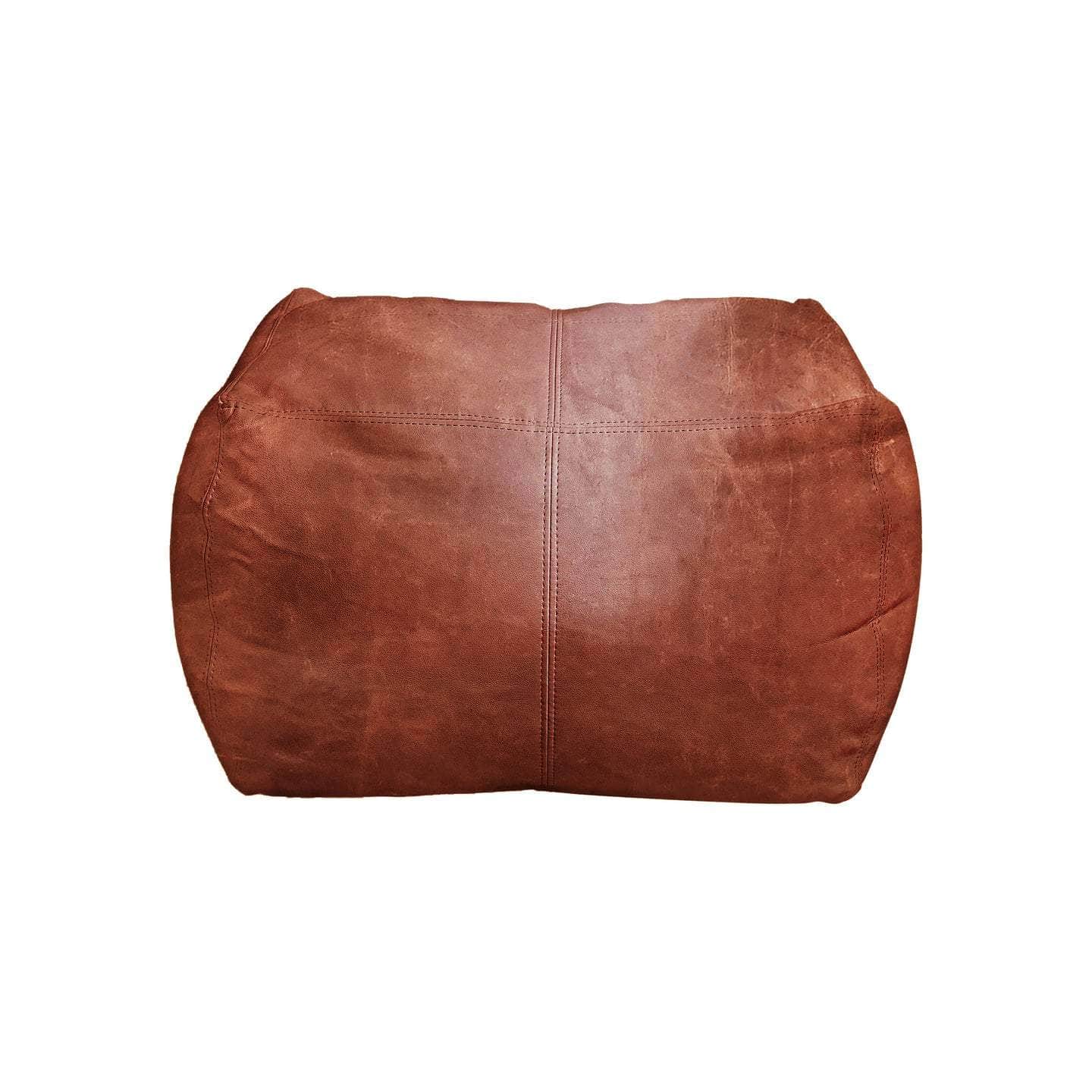 Premium Leather Bean Bag Ottoman - The Footsie - 5 Stylish Colors for Living Room, Bedroom & Lounge Comfort - Perfect for Relaxing & Decorating