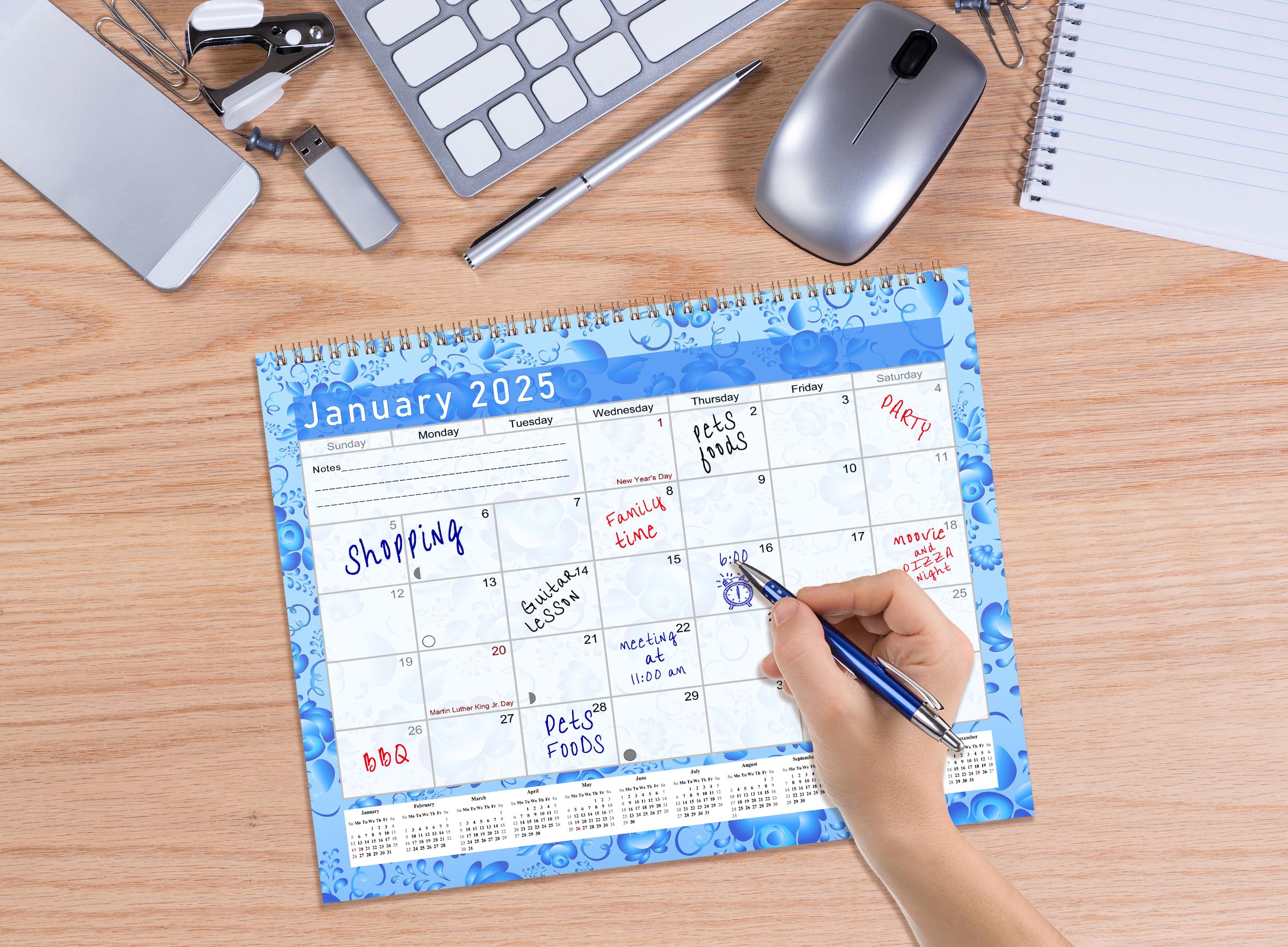 2025 Monthly Desktop & Wall Calendar Planner with Habit Tracker - Daily Weekly Monthly Goal Setting Motivational Journal for Productivity & Success - Perfect for Office, Home, School & Gift Giving (Edition #019)
