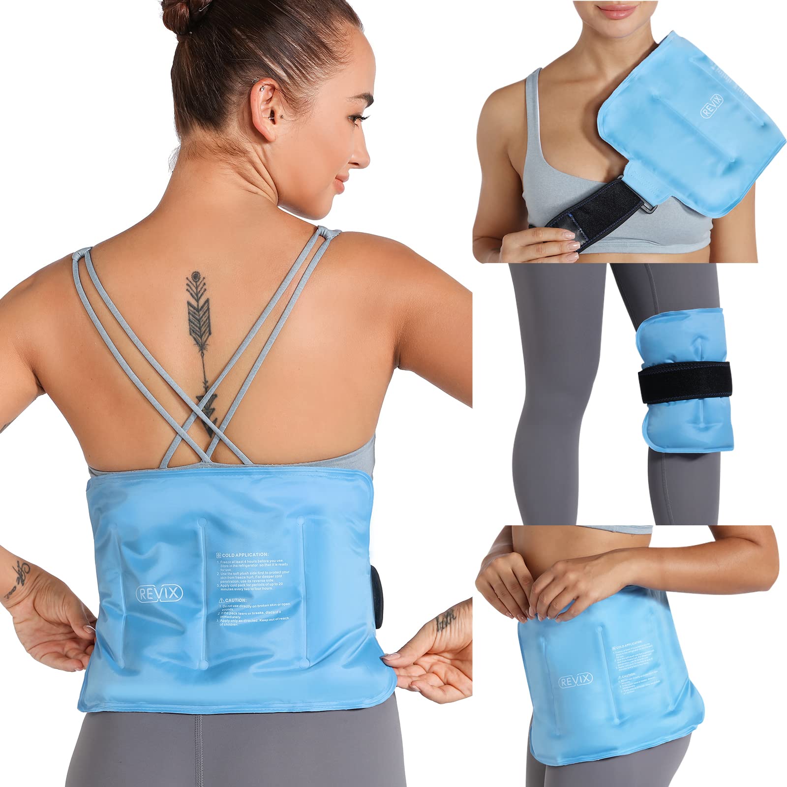 REVIX XL Knee Ice Wrap with Gel Pack - Cold Therapy for Knee Pain, Swelling & Back Injury Relief - Ideal for Post-Surgery, Sports Injuries & Arthritis Recovery