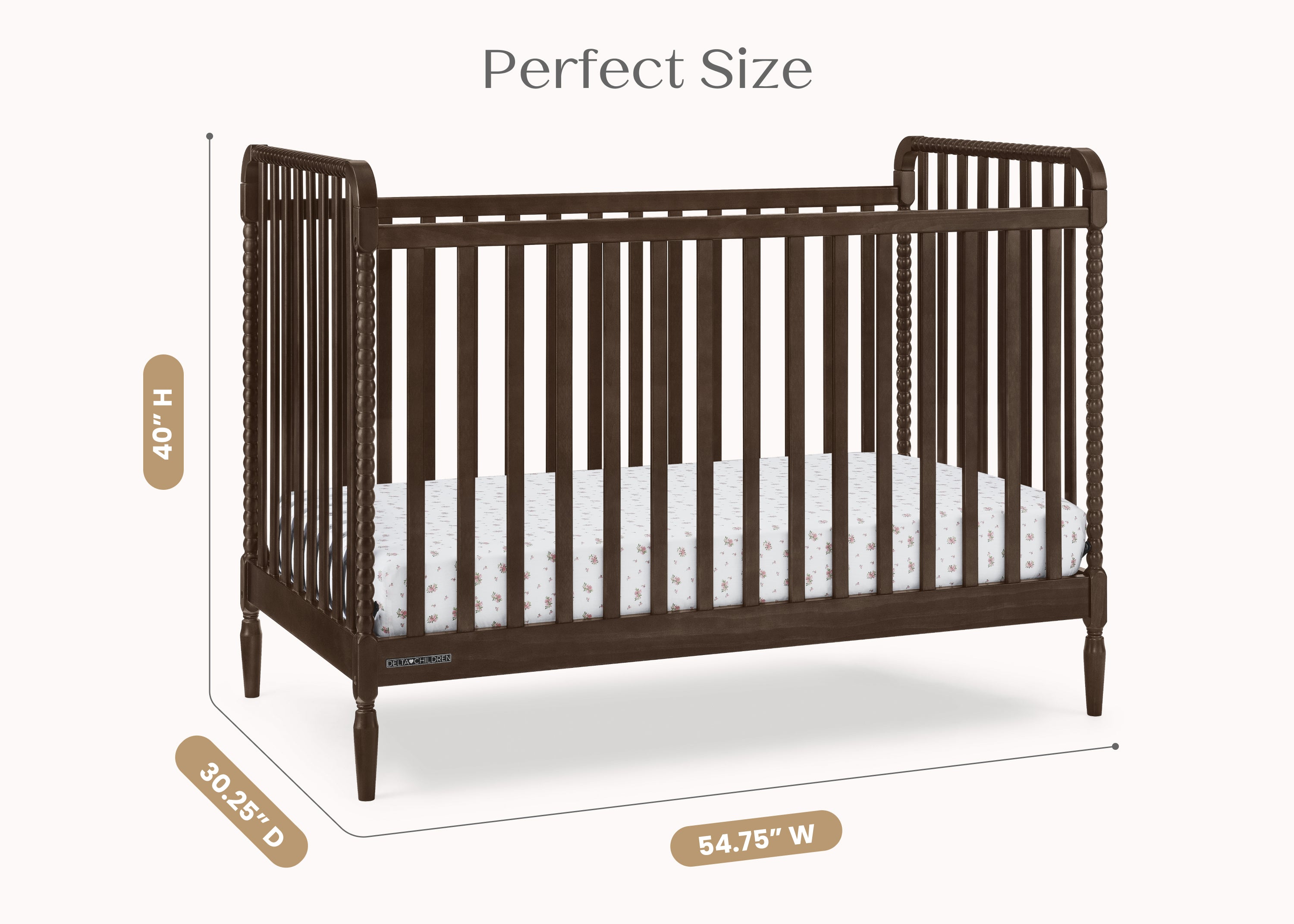 Lily 4-in-1 Convertible Baby Crib - White Nursery Furniture for Newborn to Toddler Bed | Perfect for Modern Nursery, Bedroom & Daycare