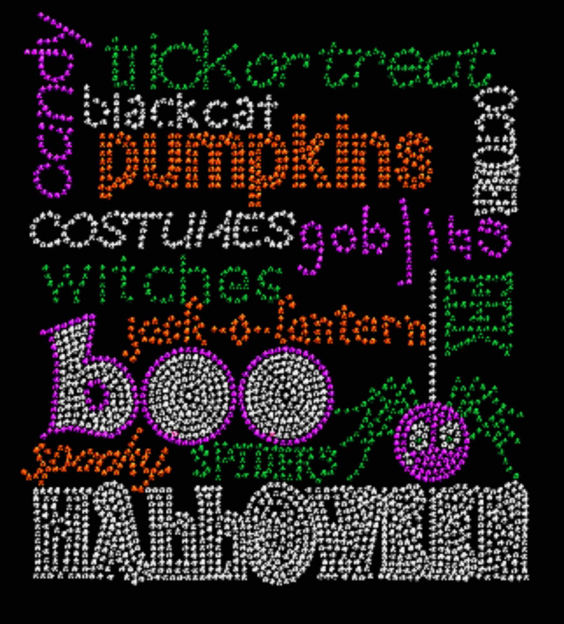 Halloween Rhinestone Iron-On Transfers for Costumes & DIY Crafts – Perfect for T-Shirts, Bags, and Party Decorations