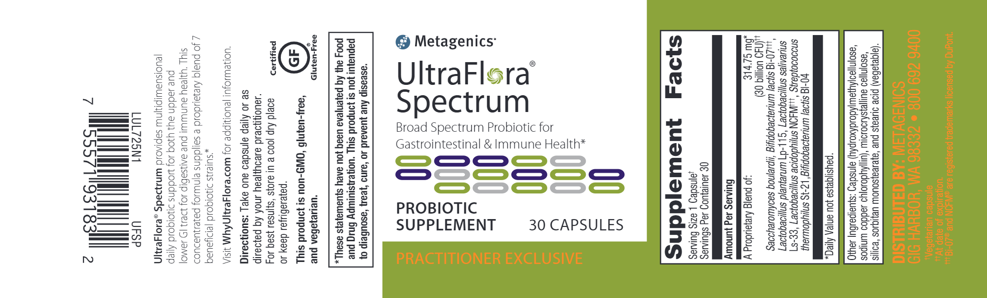 UltraFlora® Spectrum Probiotic Supplement for Gut Health - Supports Digestion & Immune System - Ideal for Daily Wellness & Travel Use