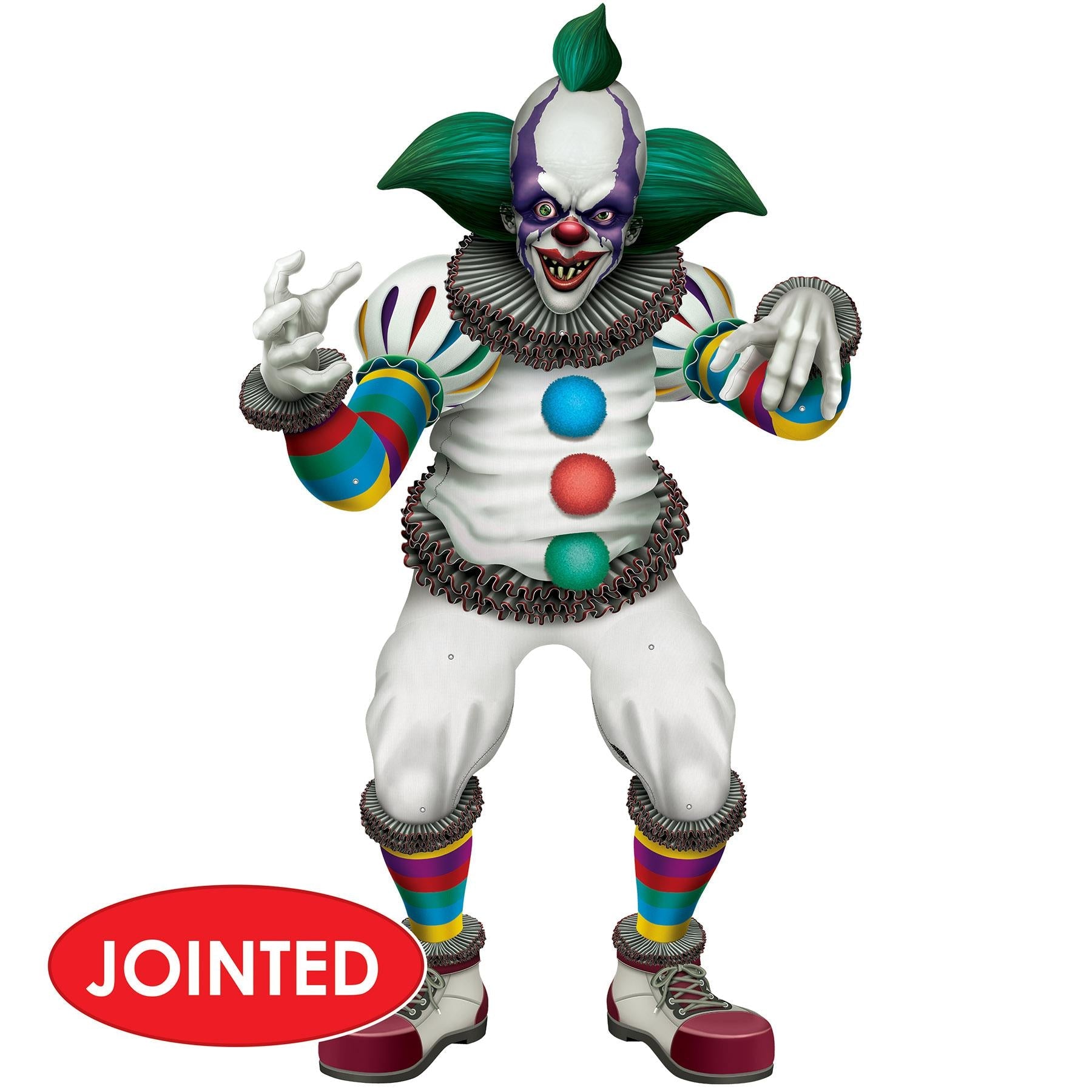 12 Pack Beistle Halloween Jointed Creepy Clown Decorations - Scary Party Supplies for Halloween Decor, Haunted House, and Spooky Events