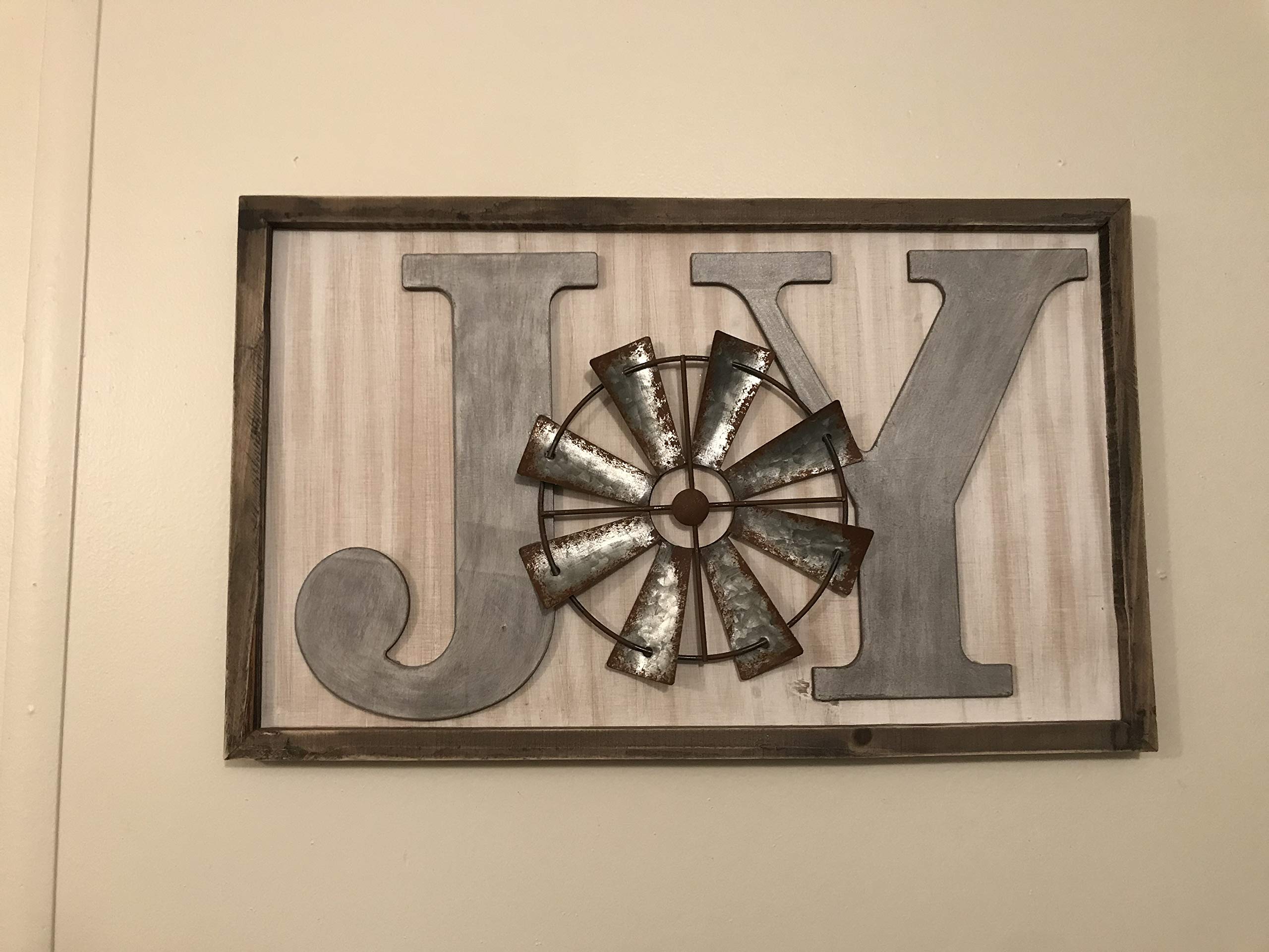 Farmhouse Christmas Sign 'Joy' - Rustic Holiday Wall Decor for Home, Living Room, and Front Door - Perfect for Seasonal Home Styling and Festive Cheer