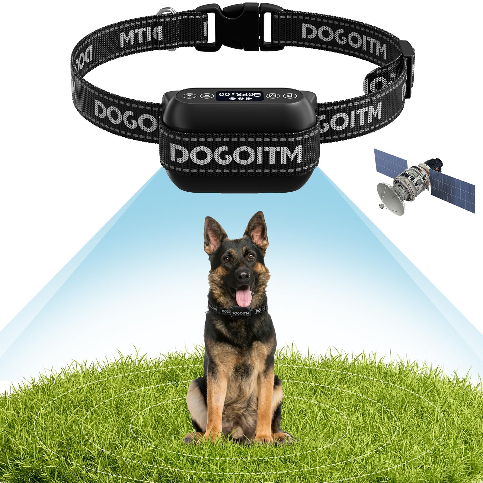 Wireless GPS Dog Fence - Electric Pet Containment System with 3 Warning Modes, 65-3290 FT Range, Waterproof & Rechargeable for Small to Large Dogs (Beige) - Perfect for Backyards, Farms & Outdoor Training