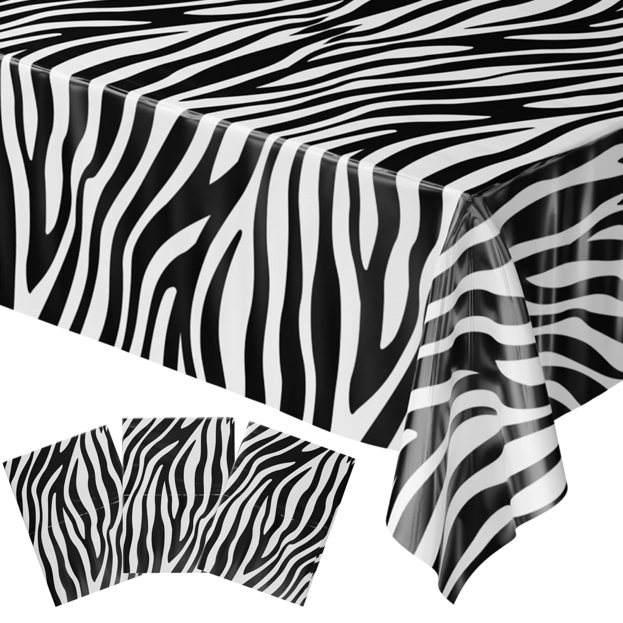 Zebra Print Table Covers (Pack of 3) - 54