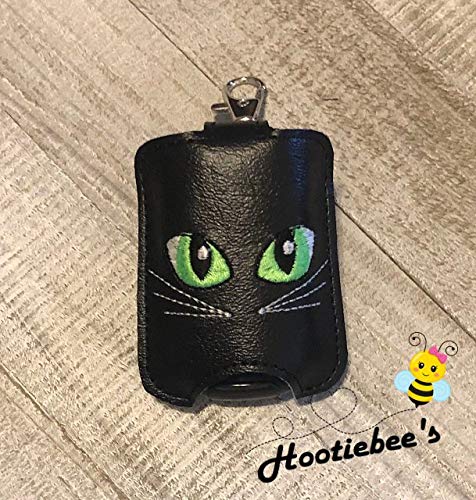Cat Eyes Hand Sanitizer Holder & Lip Balm Keychain - Cute Sanitizer Bottle Clip for Purse, Car Keys, Backpack - Perfect for Travel, Office, School, Gym