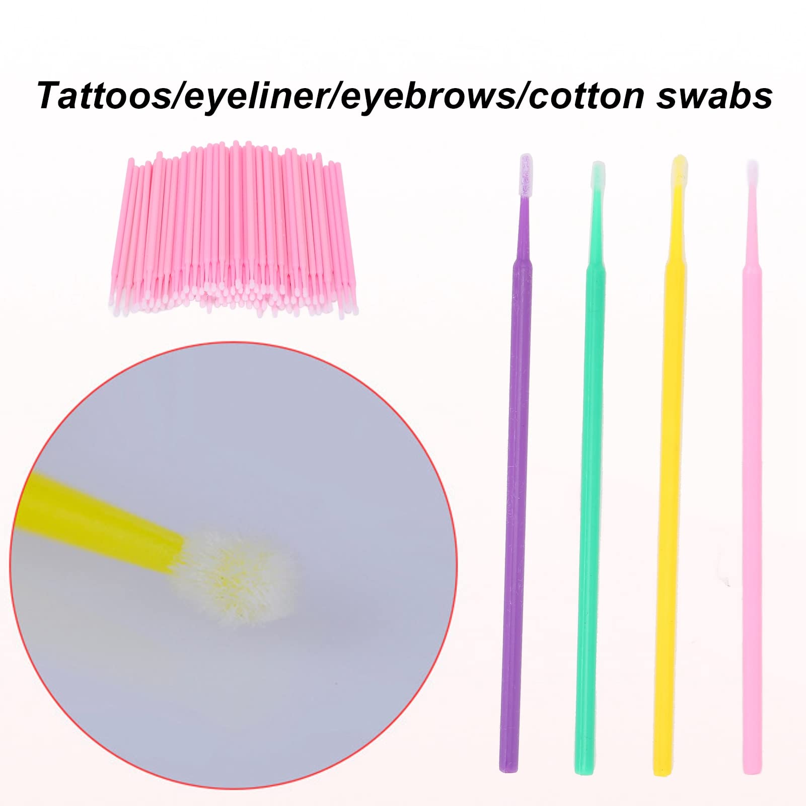 Foldable Makeup Applicator 400pcs - Disposable Micro Cotton Swabs for Eyeshadow & Eyeliner Application | Safe Cosmetic Supplies for Women | Perfect for Travel, Professional Makeup & Touch-ups