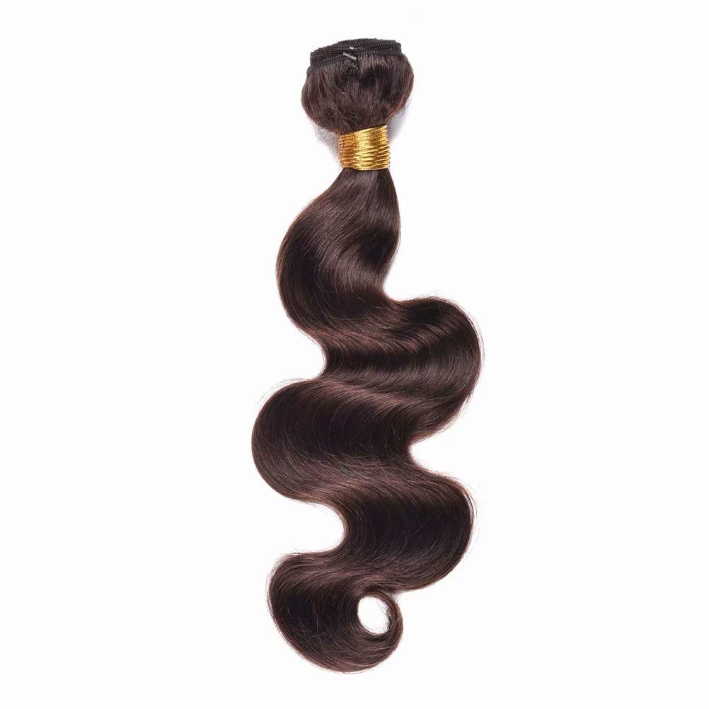 FEEL ME Brazilian Virgin Human Hair Bundles (14 16 18 Inch) - 100% Unprocessed Dark Brown Mink Hair Weft Extensions for Natural Weaving | Perfect for Salon Styling, Everyday Wear & Special Occasions