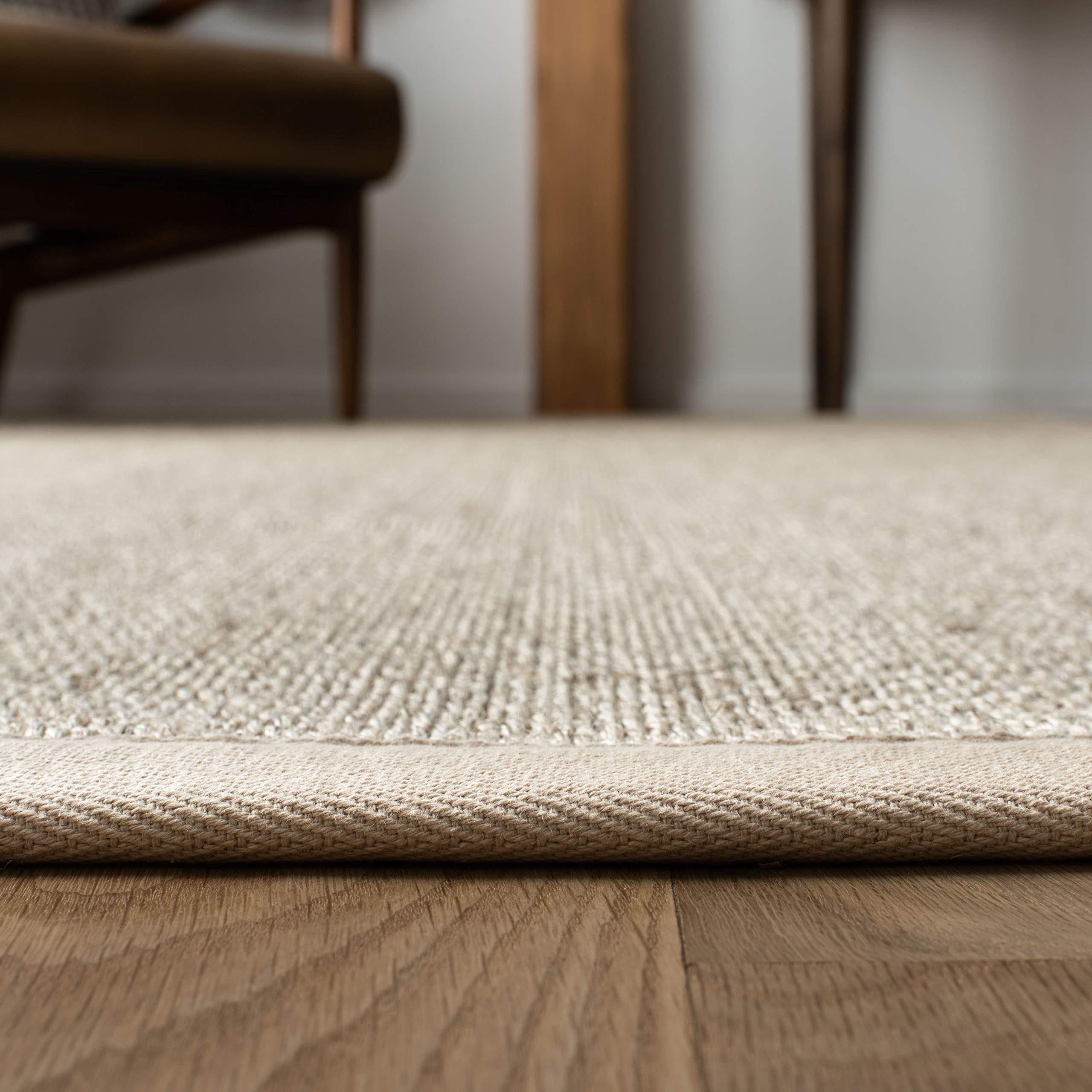 SAFAVIEH Natural Fiber Collection 6' x 9' Area Rug - Marble & Beige Sisal Border Design, Easy Care, Non-Slip, Durable for High Traffic Areas | Perfect for Living Room, Bedroom, Office & Entryway (NF143C)