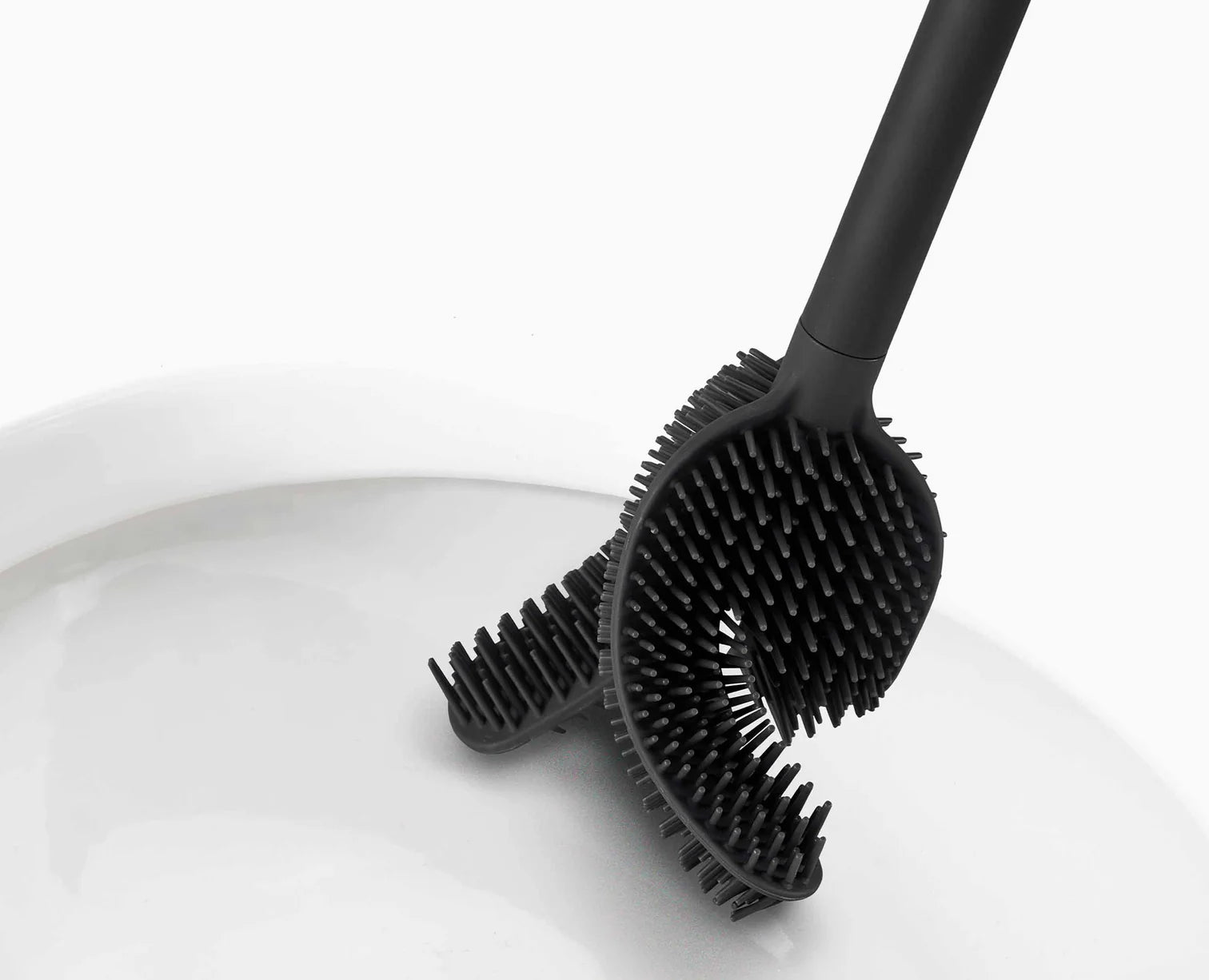 Flex™ 360 Matt Black Toilet Brush with Holder - Modern Bathroom Cleaning Tool for Home, Hotel & Office Use