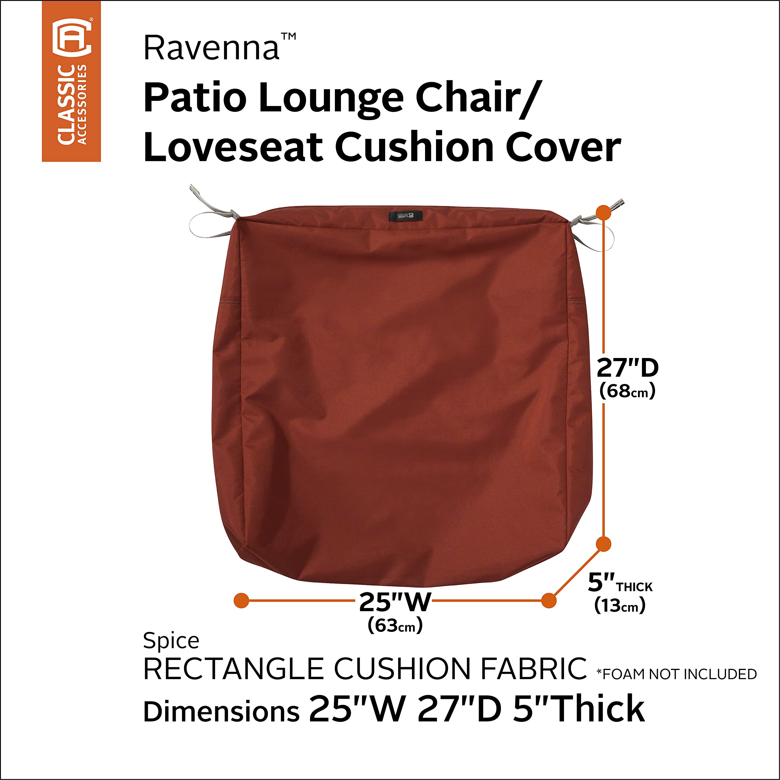 Water-Resistant Patio Lounge Chair & Loveseat Cushion Cover - 25