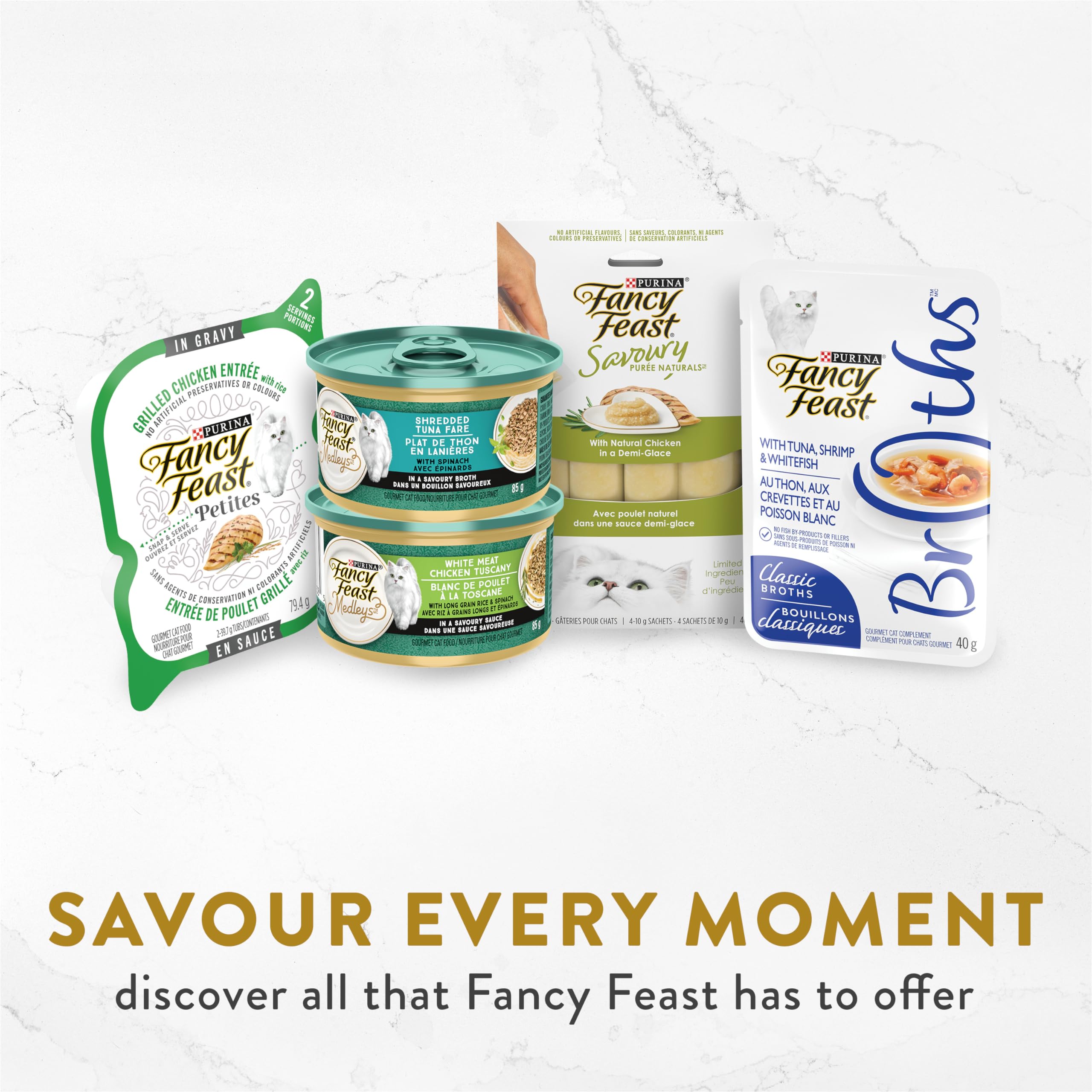 Fancy Feast Classic Broths Cat Food Complement - Variety Pack with 3 Delicious Flavors (12 Pack, 40g Pouches) | Wet Cat Food Topper for Picky Eaters & Senior Cats | Perfect for Enhancing Dry Food or as Hydration Supplement