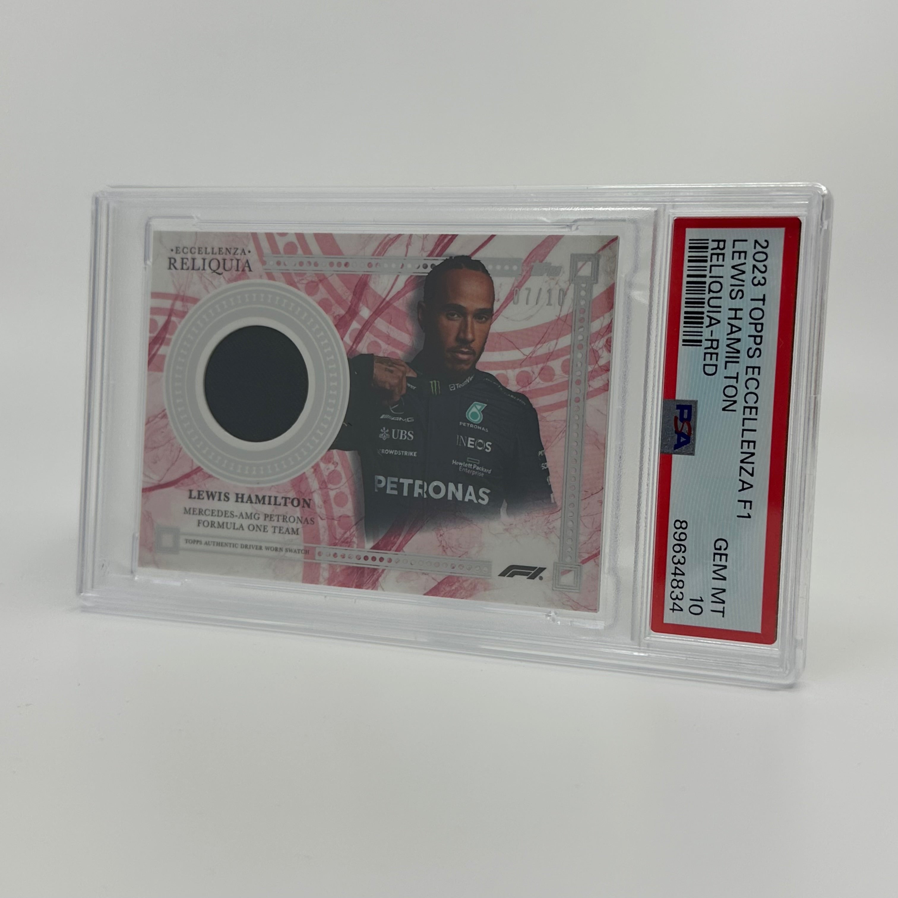 2023 Topps Eccellenza Lewis Hamilton Red Relic PSA 10 Gem Mint Racing Memorabilia - Perfect for F1 Collectors, Sports Fans & Display Cases