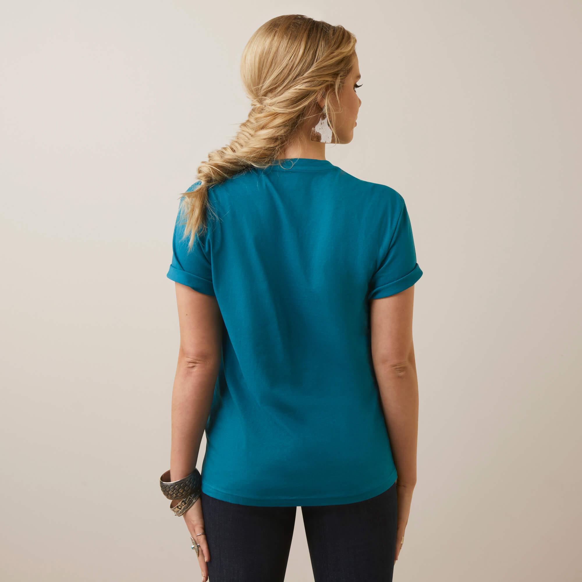 Women's Heartland Tee - Soft Cotton Short Sleeve T-Shirt in Deep Lagoon Blue | Casual Everyday Wear, Weekend Outfits & Layering Essential