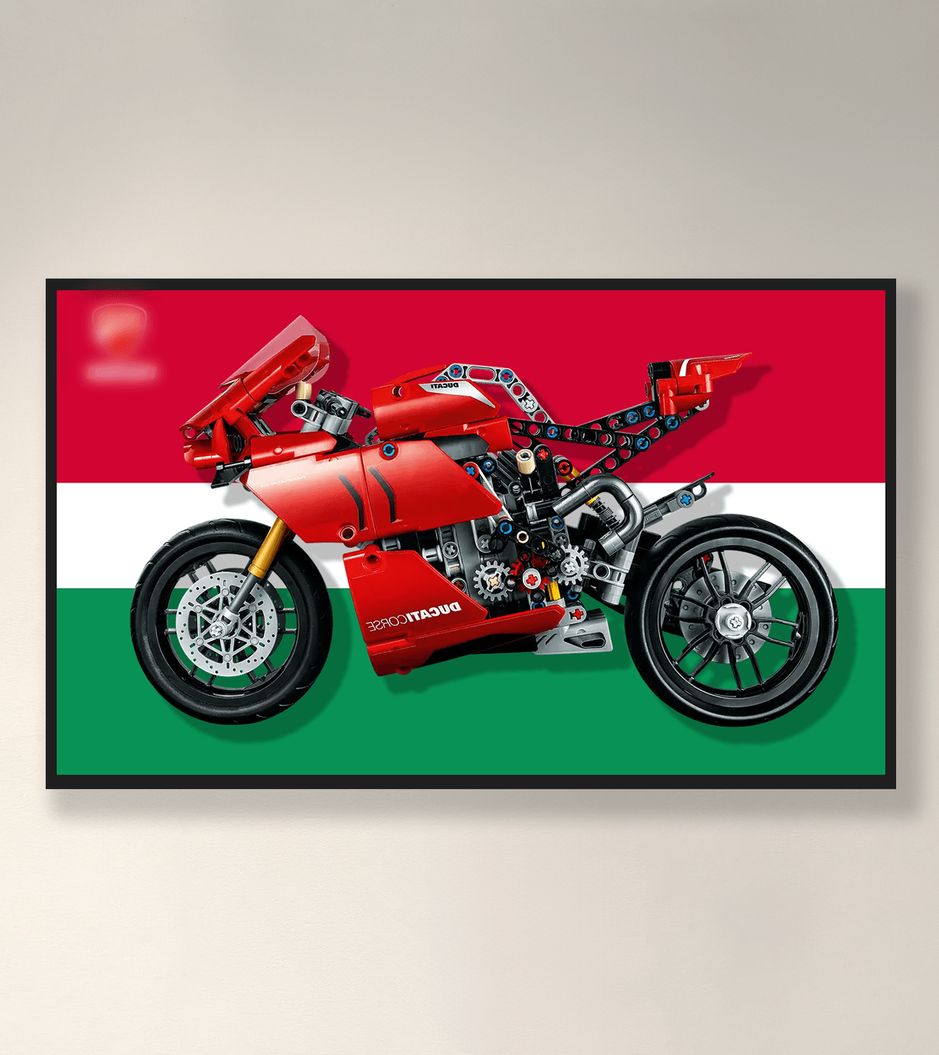 Ducati Panigale V4 R Wall Display Frame - 50cm x 30cm Motorcycle Poster Holder for Home & Office Decor - Perfect for Garage, Man Cave, or Racing Enthusiast Gift