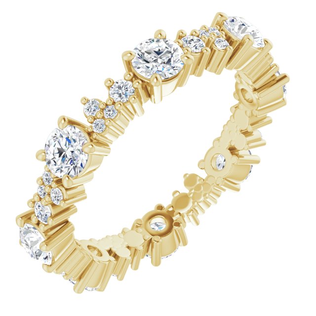 1.50 Carat Round Diamond Eternity Band Stackable Ring for Women - Wedding, Anniversary, Engagement Jewelry Gift - Perfect for Layering and Everyday Elegance