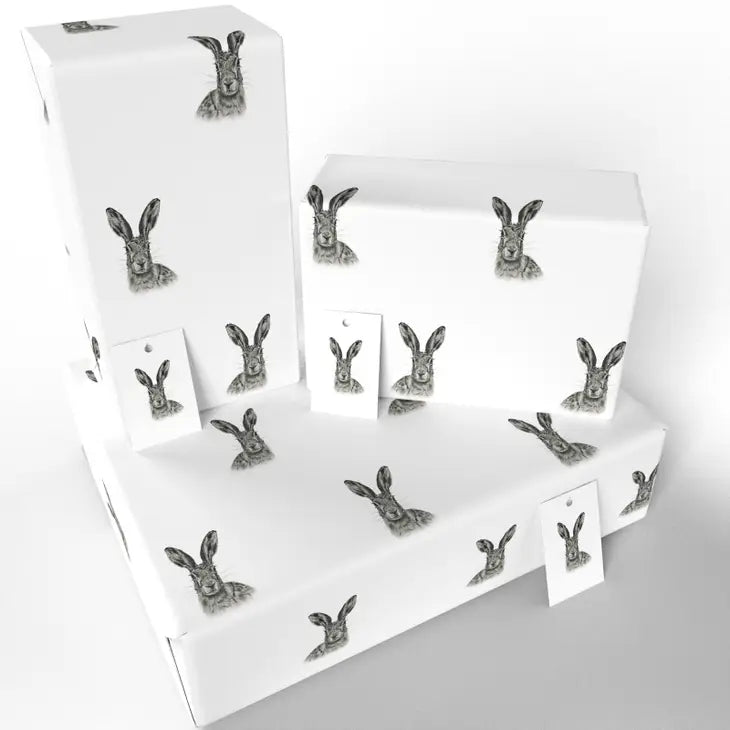 Premium Black and White Hares Wrapping Paper - Elegant Gift Wrap for Birthdays, Weddings & Holidays - Eco-Friendly Kraft Paper for DIY Crafts, Party Decorations & Special Occasions
